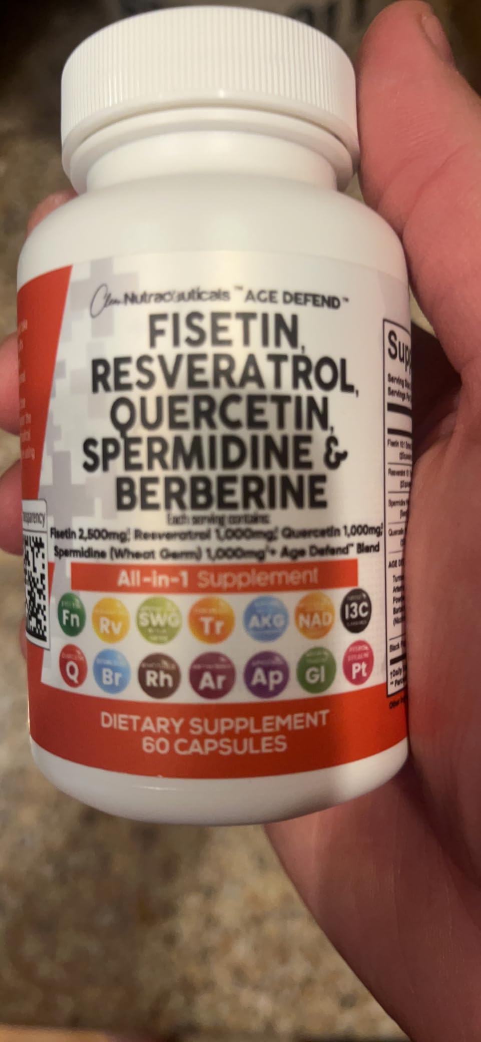Clean Nutra Fisetin Quercetin Resveratrol Spermidine - Longevity Supplement with NAD Berberine Apigenin | Anti Aging Cellular Health Support Capsules 60 Count customer photo 1