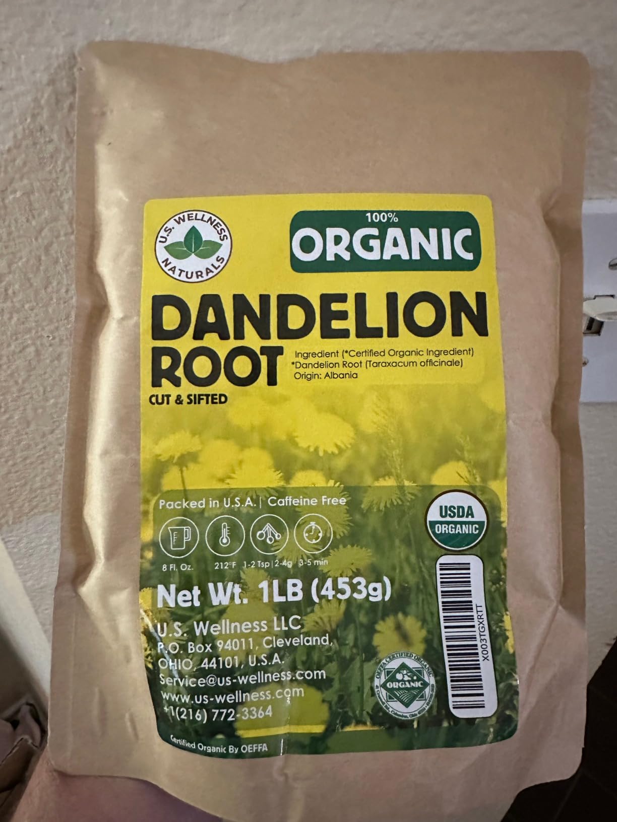 Dandelion Root Tea 1LB (16Oz) | 100% Certified Organic | Loose Dandelion Root Tea (200+ Cups) Cut and Sifted| 100% Raw Albanian Harvest | by U.S. Wellness Naturals customer photo 2