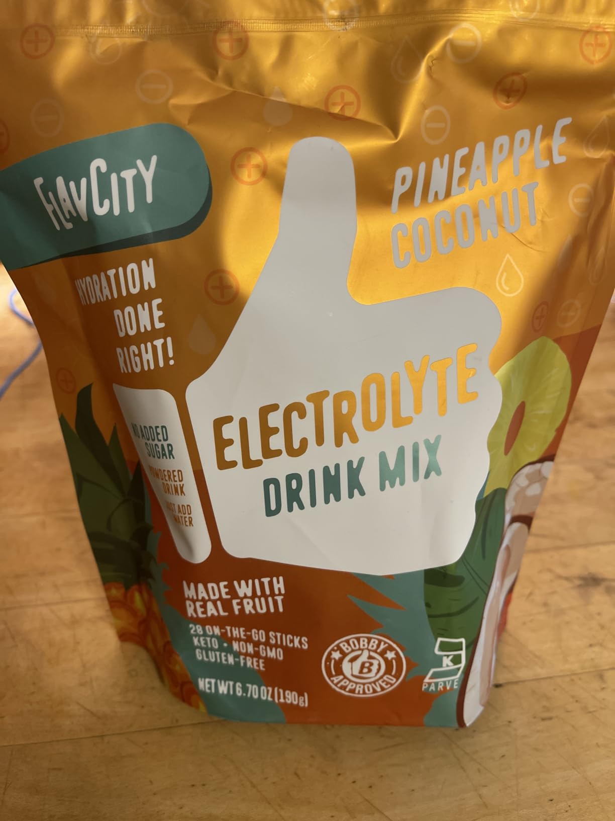 FlavCity Pineapple Coconut Electrolytes Powder Packets - 28 Hydration Packets - No Added Sugar - Hydration Powder with Real Fruit & Unrefined Sea Salt - Keto & Gluten-Free (28 Stick Packs) customer photo 2
