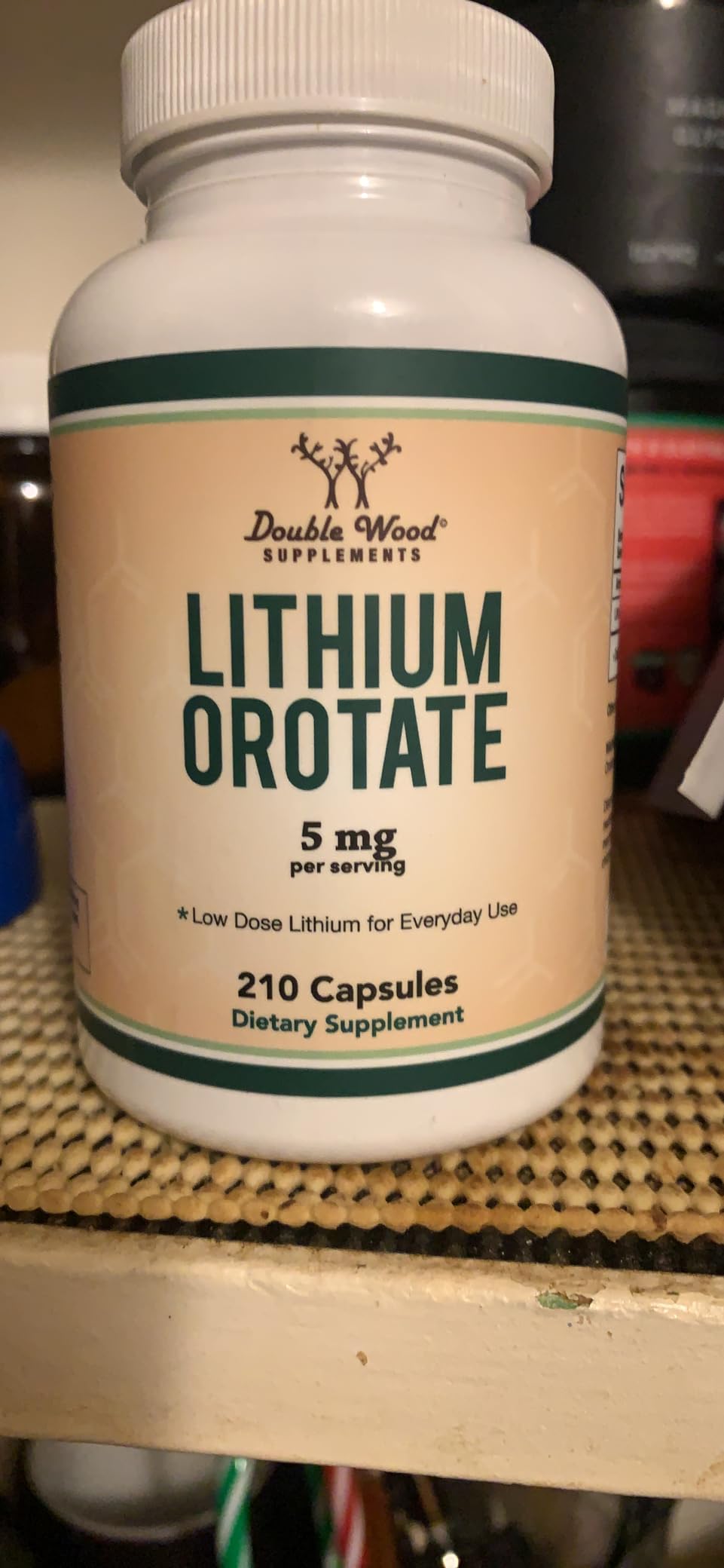 Lithium Orotate 5mg of Elemental Lithium for Cognition and Brain Health, 210 Capsules (Third Party Tested, Vegan Safe, Non-GMO) by Double Wood Supplements customer photo 1
