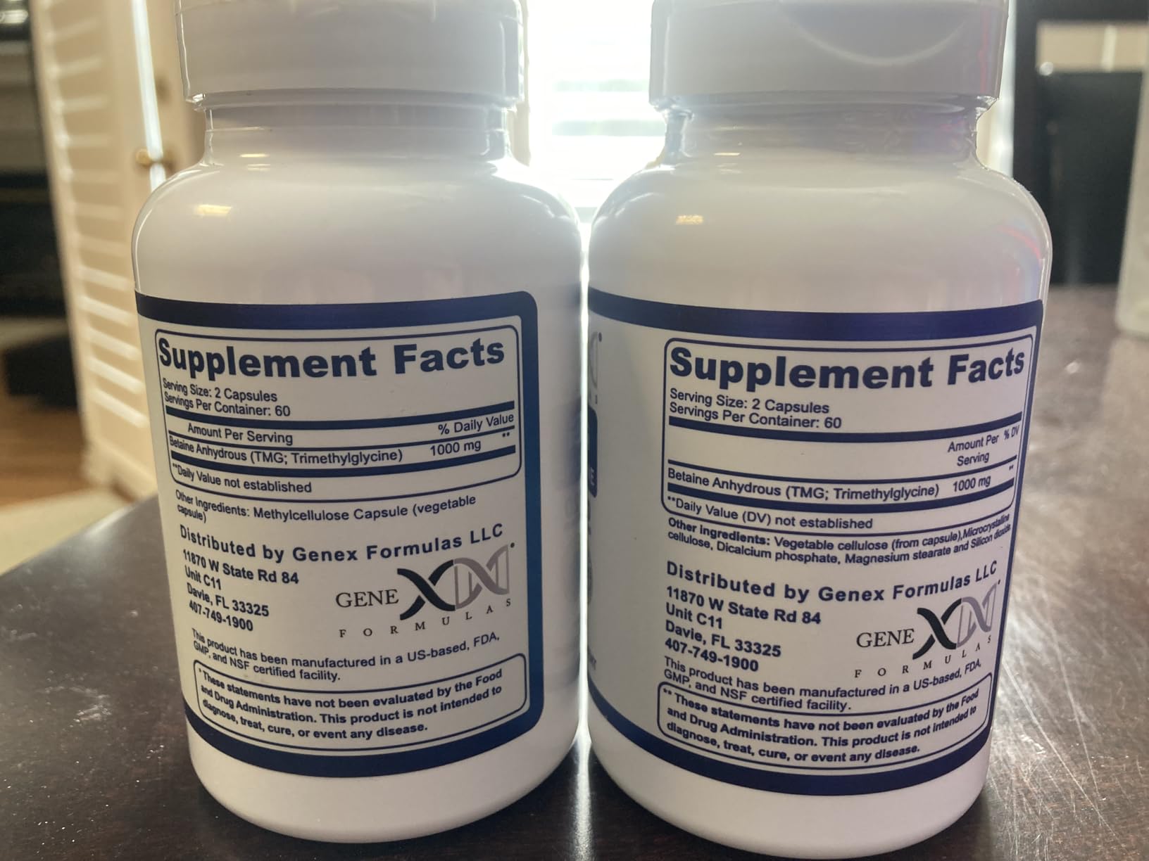 Genex Formulas TMG Supplement 1000mg (120 Capsules) - NSF Certified for Safety, Quality & Label Accuracy - Betaine Anhydrous Trimethylglycine - Liver Supplement - Gluten Free & Non-GMO - 30-Day Supply customer photo 1