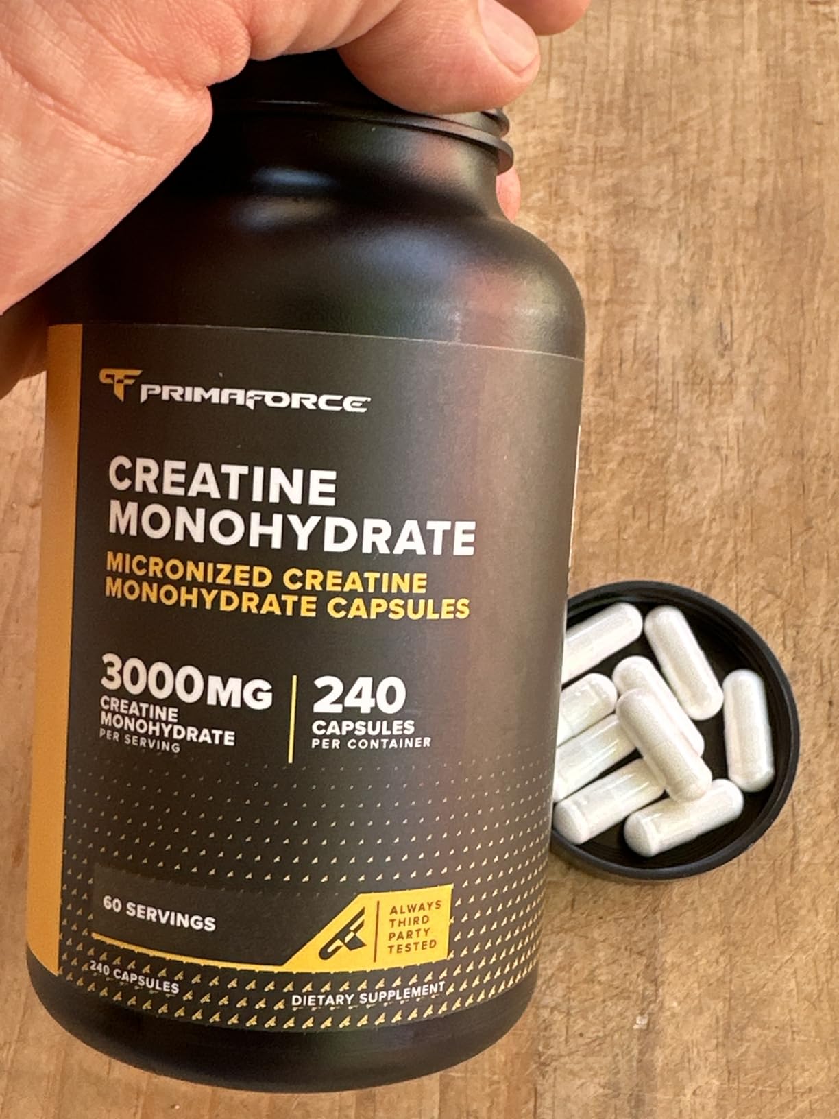 Primaforce Creatine Monohydrate Capsules - 240 Capsules, 3,000mg per Serving, Gluten Free and Non-GMO customer photo 1