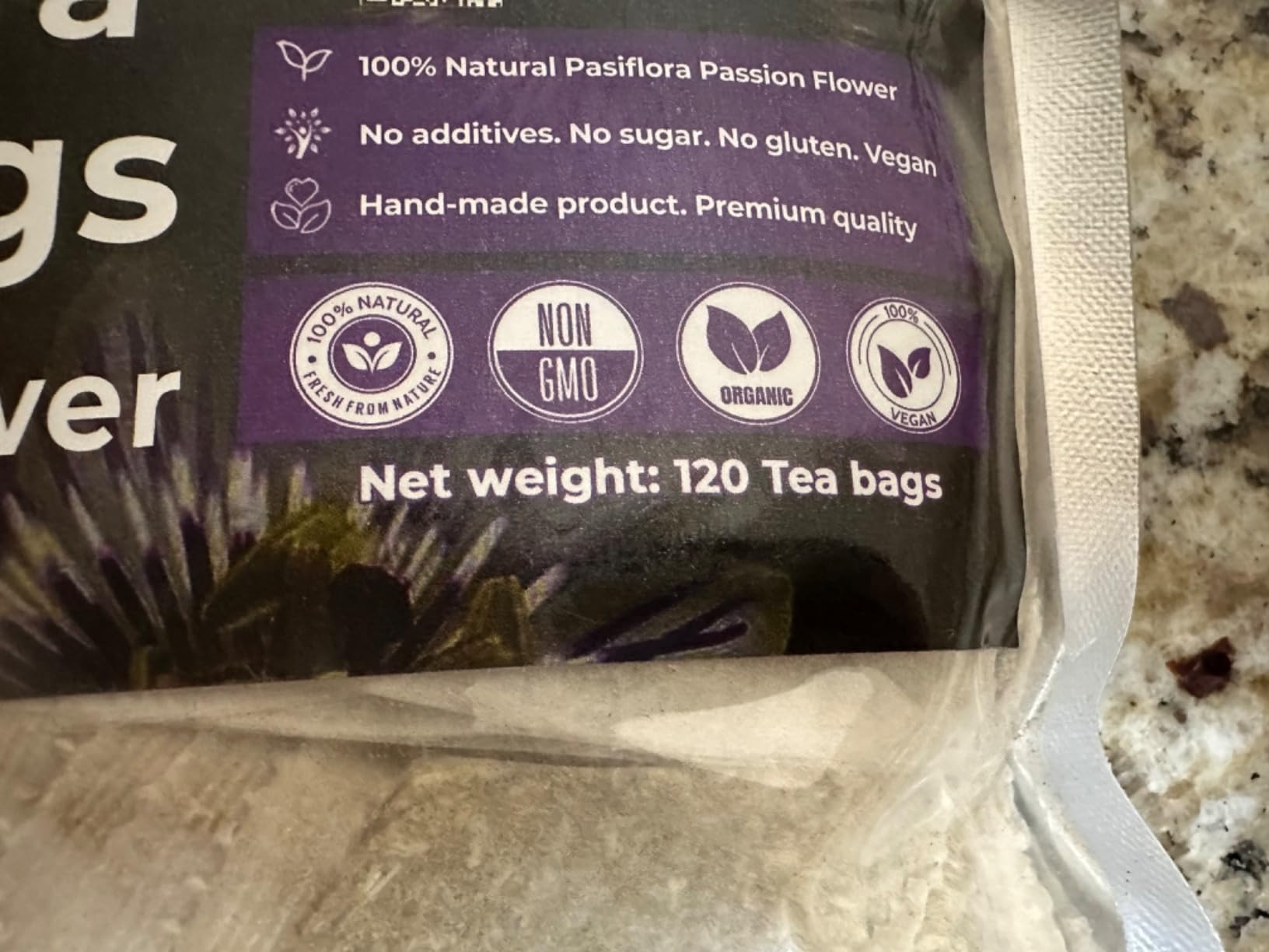 TOG999, Premium 120 Pasiflora Pasion Flower Tea Bags, 100% Natural & Pure Pasiflora Passion Flower, Herbal Tea. No Sugar, No Caffeine, No Gluten, Vegan. customer photo 2