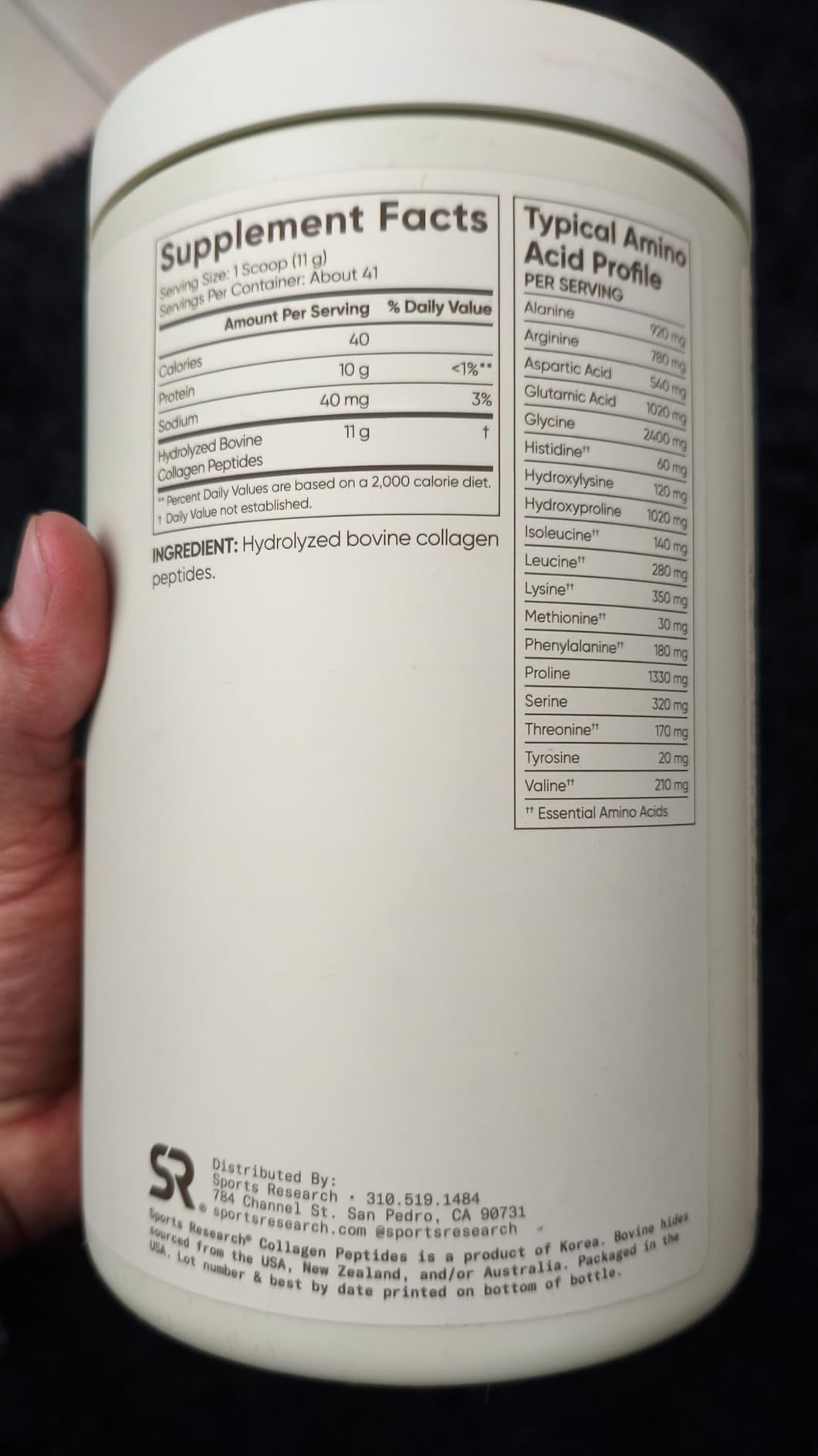 Sports Research Organic Collagen Peptides - Hydrolyzed Type I & III Collagen Protein Powder Made Sustainably from Grass-Fed Cows - USDA Organic, Non-GMO, Gluten Free - Unflavored, 30 Servings customer photo 1