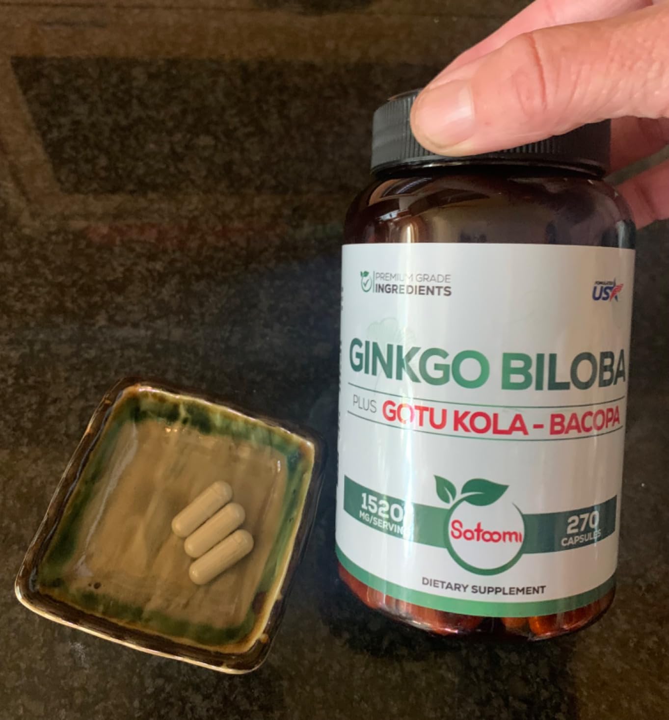 1520mg Ginkgo Biloba Supplements with Gotu Kola Leaf, Bacopa Monnieri - 270 Capsules - Extra Strength Support for Brain Health, Memory Function, Focus & Vision Quality - 3 Month Supply customer photo 2