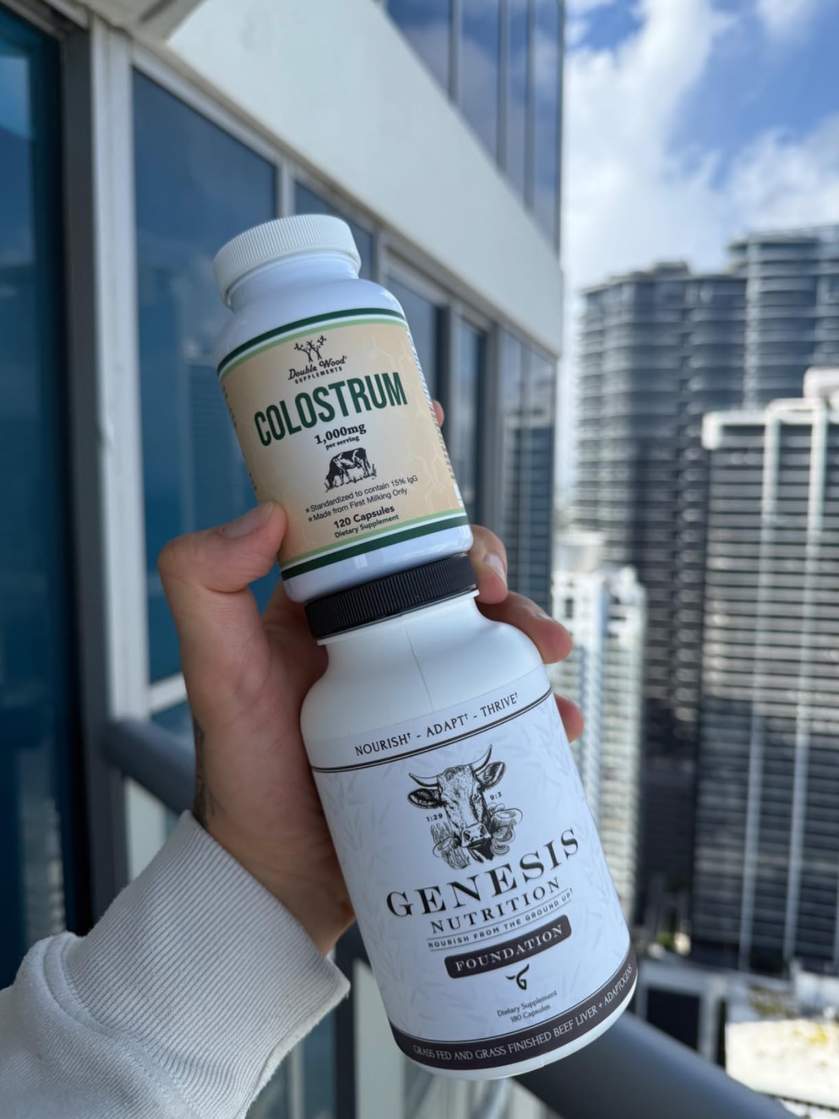 Colostrum Supplement 120 Capsules, 1,000mg per Serving (Bovine Colostrum Powder from First Milking Only, Std. to Contain 15% IgG Immunoglobulins) No Fillers, Third Party Tested by Double Wood customer photo 1