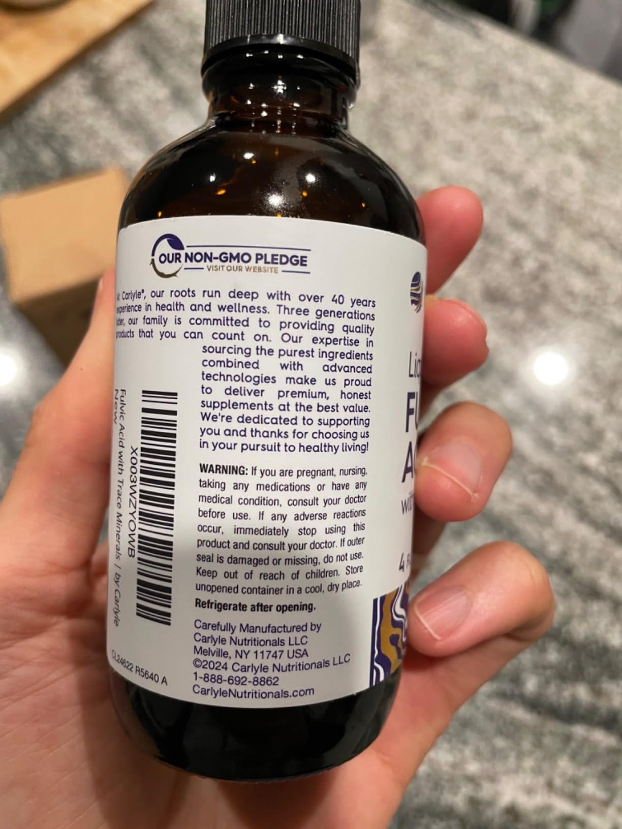 Carlyle Fulvic Acid Drops 4 fl oz | Liquid Trace Minerals | Ionic Supplement | Vegetarian, Non-GMO & Gluten Free | By Vital Trace customer photo 1