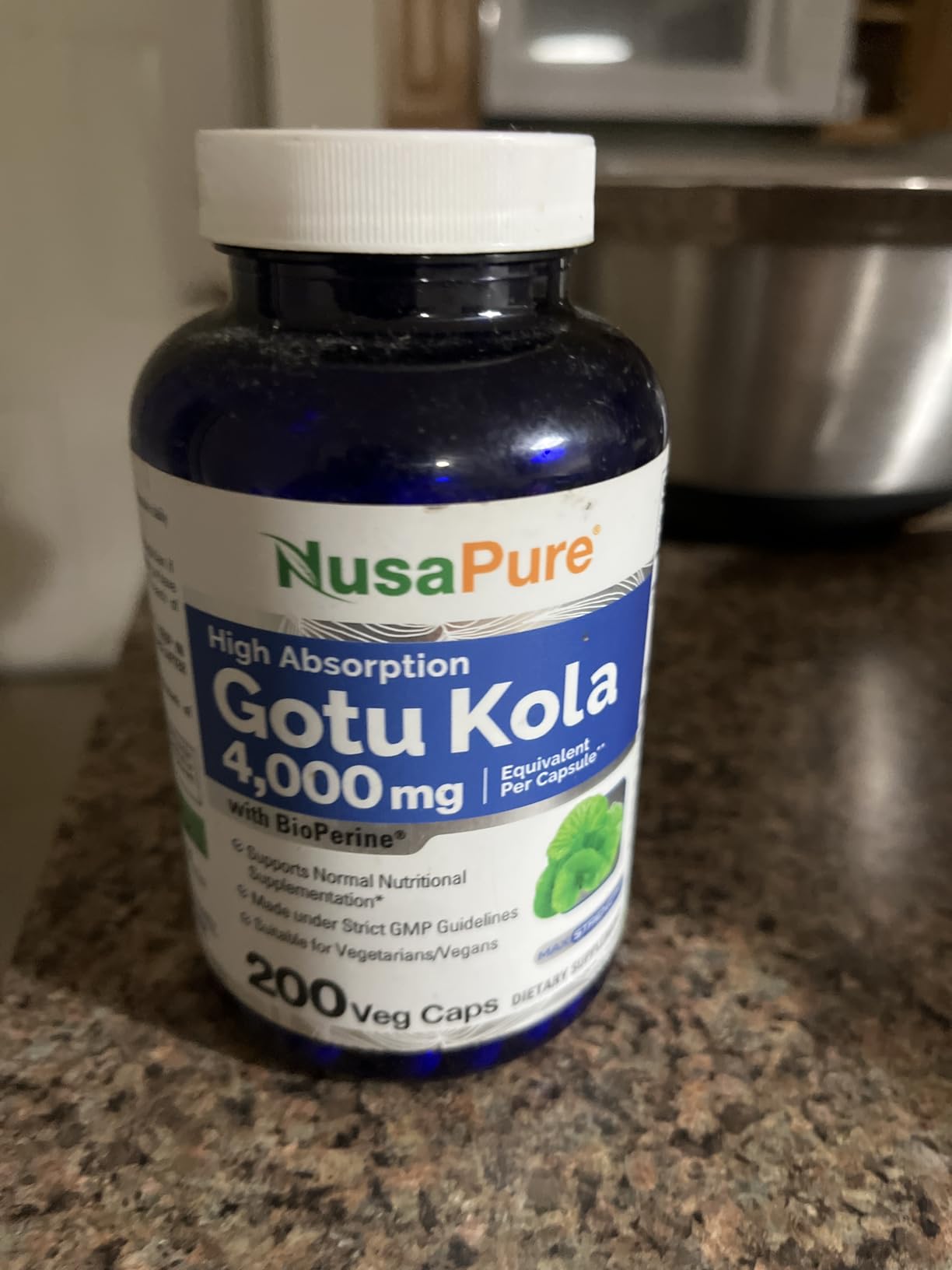 NusaPure Gotu Kola Capsules, 200 mg, 200 Veg Capsules (Non-GMO, Vegan) customer photo 1