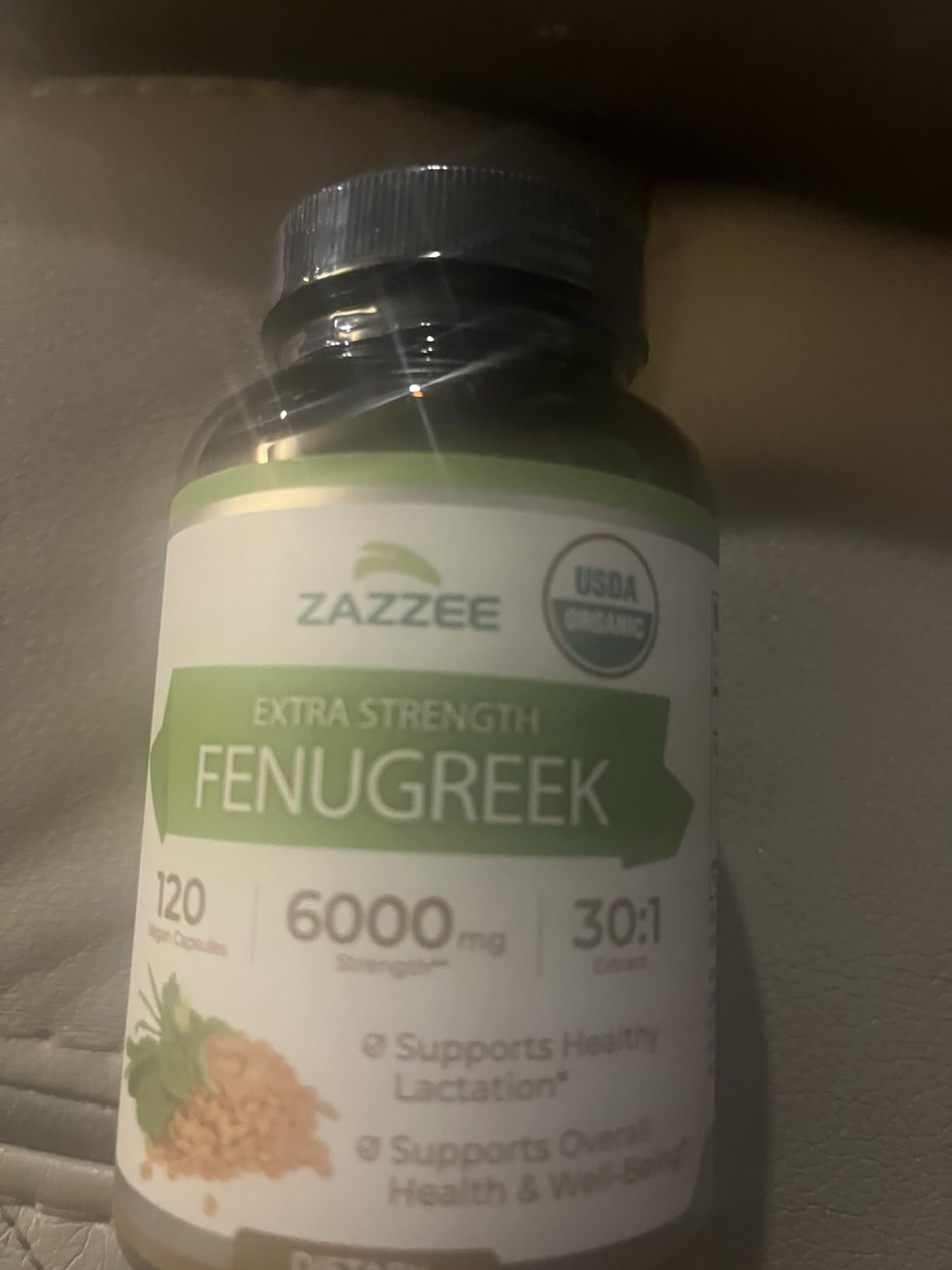Zazzee USDA Organic Fenugreek 30:1 Extract, 120 Vegan Capsules, 4 Month Supply, Breastfeeding & Lactation Support for Nursing Mothers, Organic Herbal Supplement, All-Natural, Non-GMO, Made in the USA customer photo 1