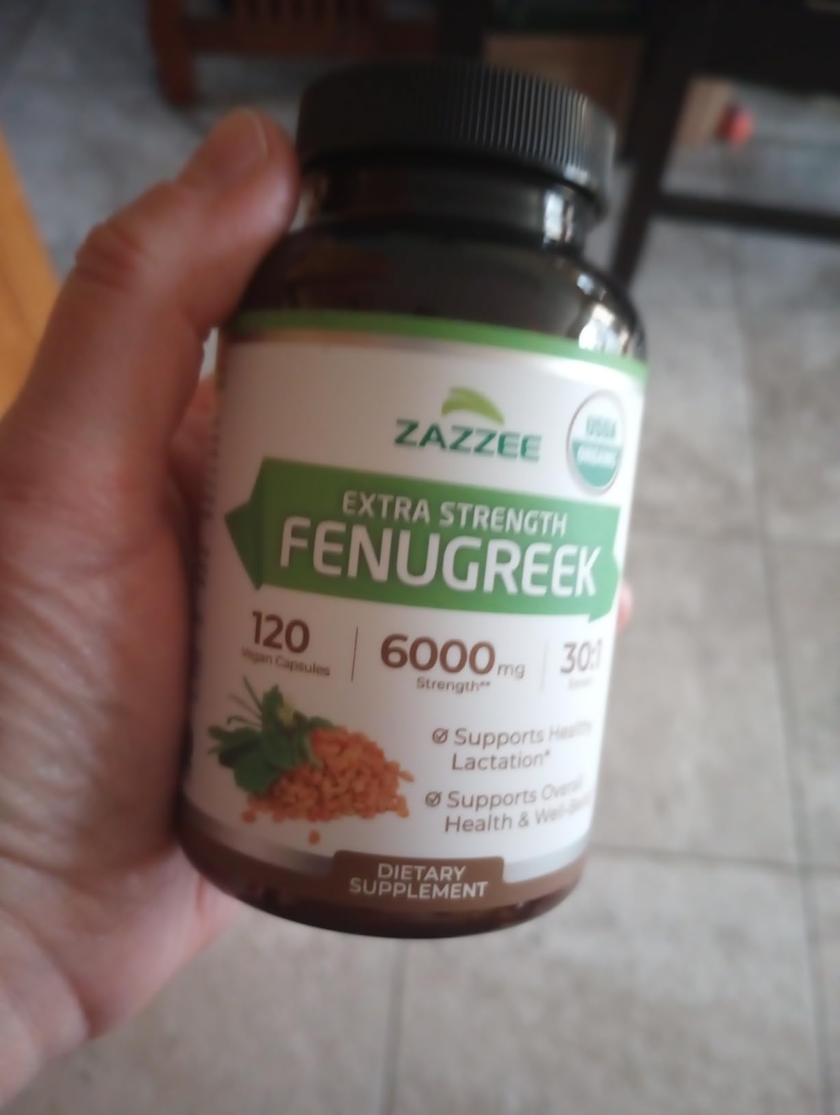Zazzee USDA Organic Fenugreek 30:1 Extract, 120 Vegan Capsules, 4 Month Supply, Breastfeeding & Lactation Support for Nursing Mothers, Organic Herbal Supplement, All-Natural, Non-GMO, Made in the USA customer photo 2