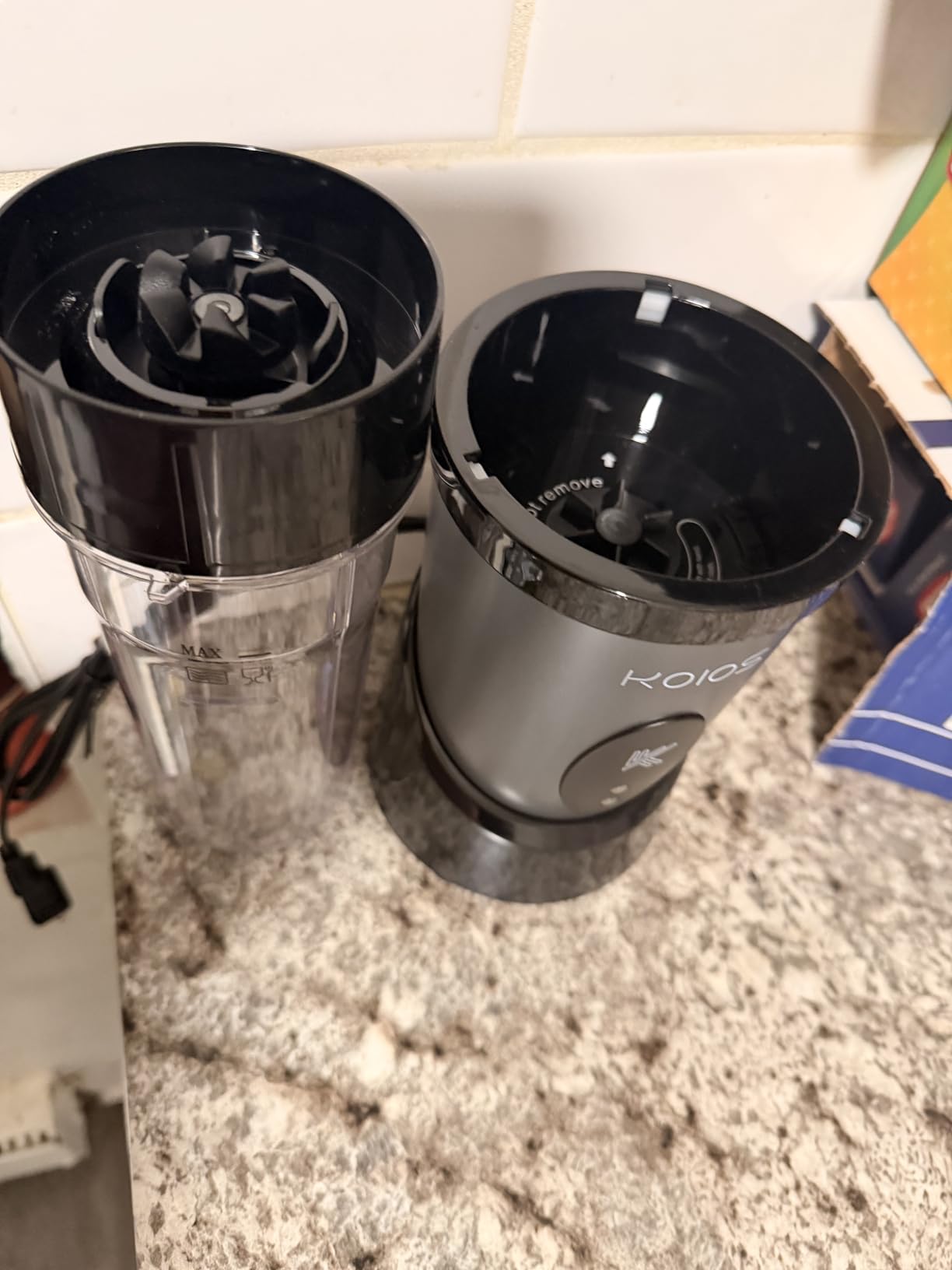 KOIOS Smoothie Blender for Kitchen, 900W Personal Blender for Smoothies Shakes 14pcs with 3 Portable Cups 23oz + 17oz, Single Serve Smoothies Maker Mixer for Juices Frozen Drinks, Grey Blue customer photo 1