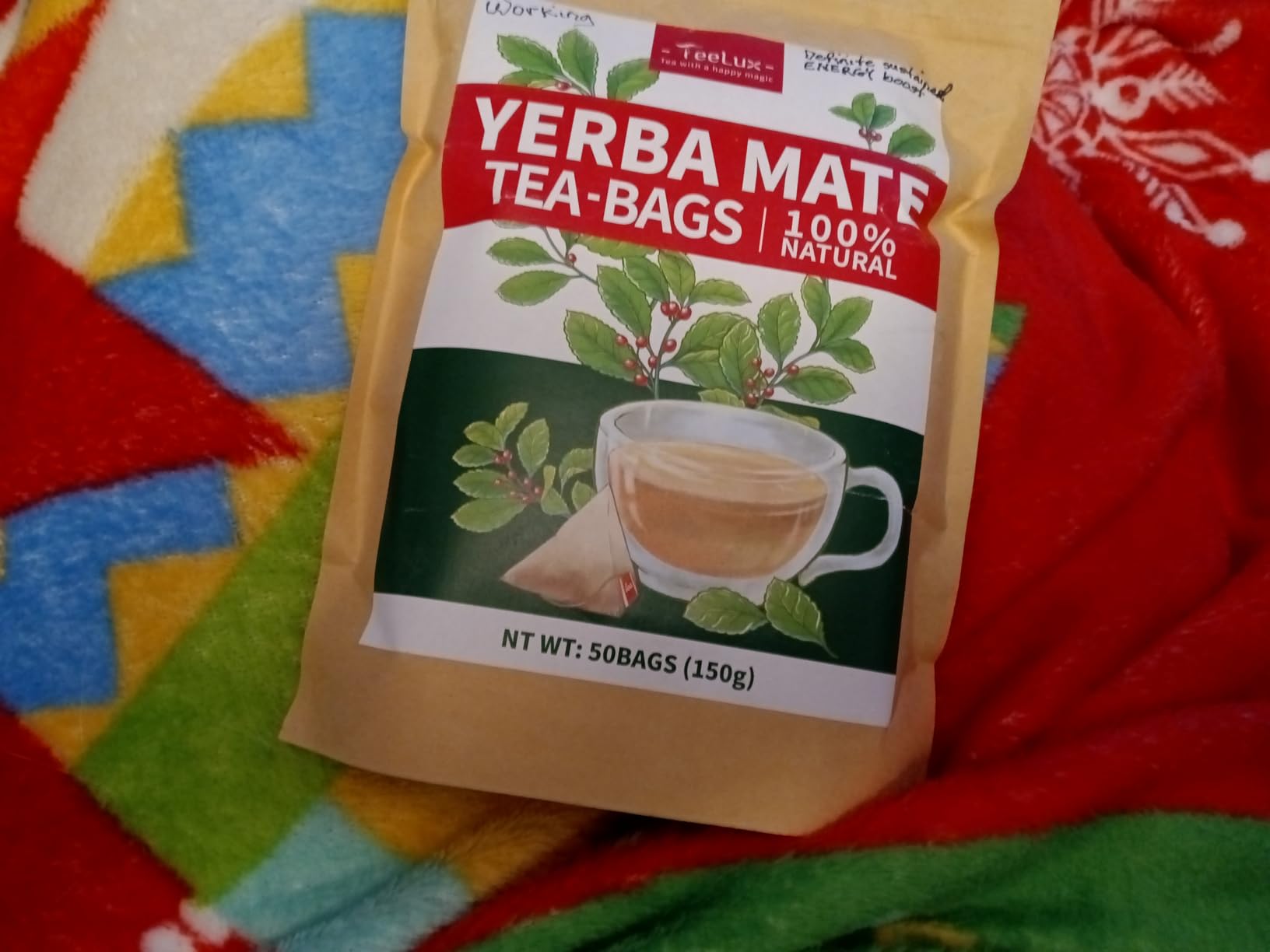 TeeLux Yerba Mate Tea Bags, 3g/bag, Unsmoked Yerba Mate Tea, Rich in Antioxidant, Hot & Iced Tea, 50 Count customer photo 1