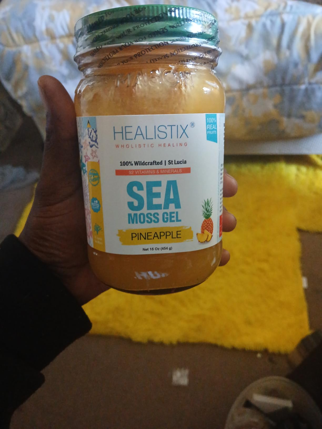 Healistix Raw Sea Moss Gel [16 Oz] - Exquisitely Crafted from Irish Seamoss Wildcrafted in The Pristine Waters of St Lucia, A Natural Delight Sea Vegetable in Glass Jar customer photo 1