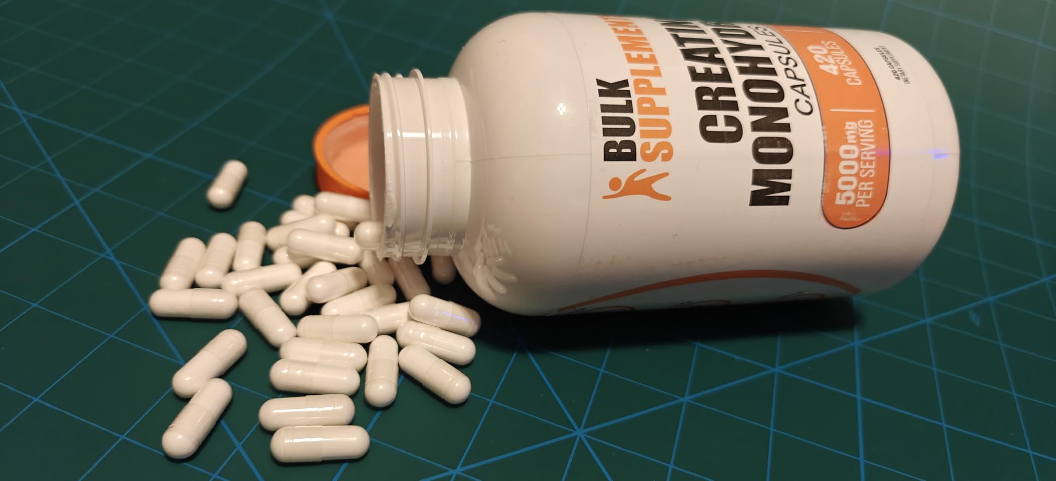 BulkSupplements.com Creatine Monohydrate Capsules - Micronized Creatine Pills - Gluten Free, 7 Capsules per Serving (5000mg), 420 Count customer photo 2