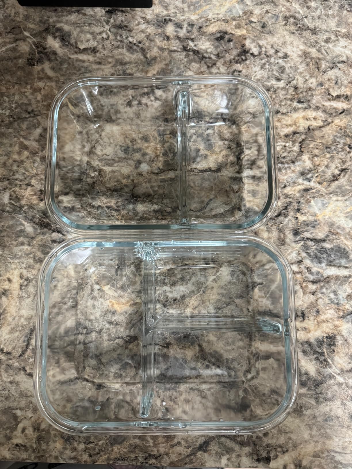 Skroam 5-Packs 36OZ Glass Airtight Food Storage Containers 3 Compartments, Meal Prep Container Set with Lids for Pantry Kitchen Organizers and Storage, BPA Free Glass Lunch Boxes Bento customer photo 2