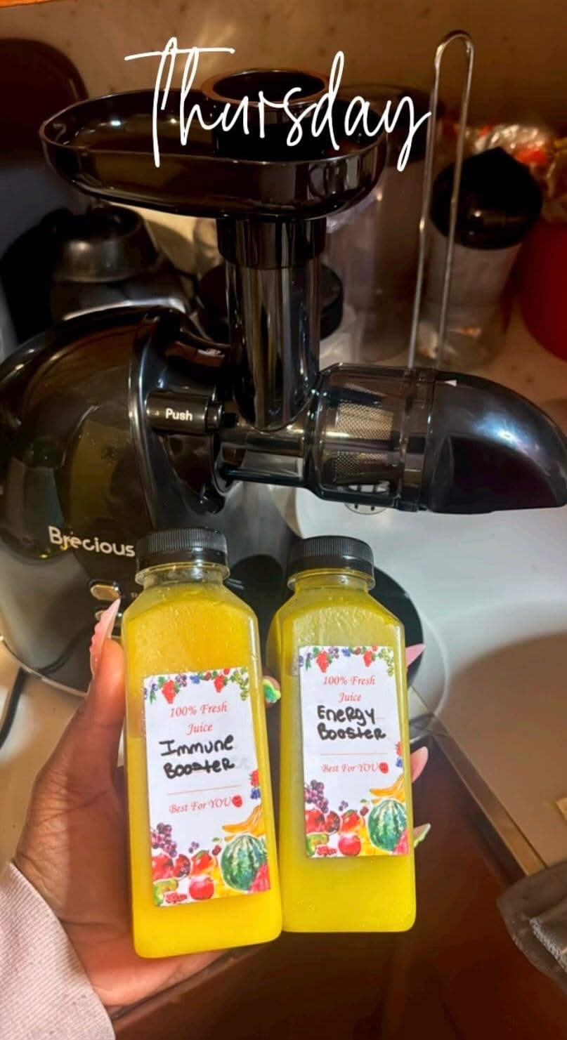 Brecious Slow Masticating Cold Press Juicer with 2 Speed Modes & Quiet Motor, Reverse Function, BPA-Free, Easy to Clean (Black) customer photo 1