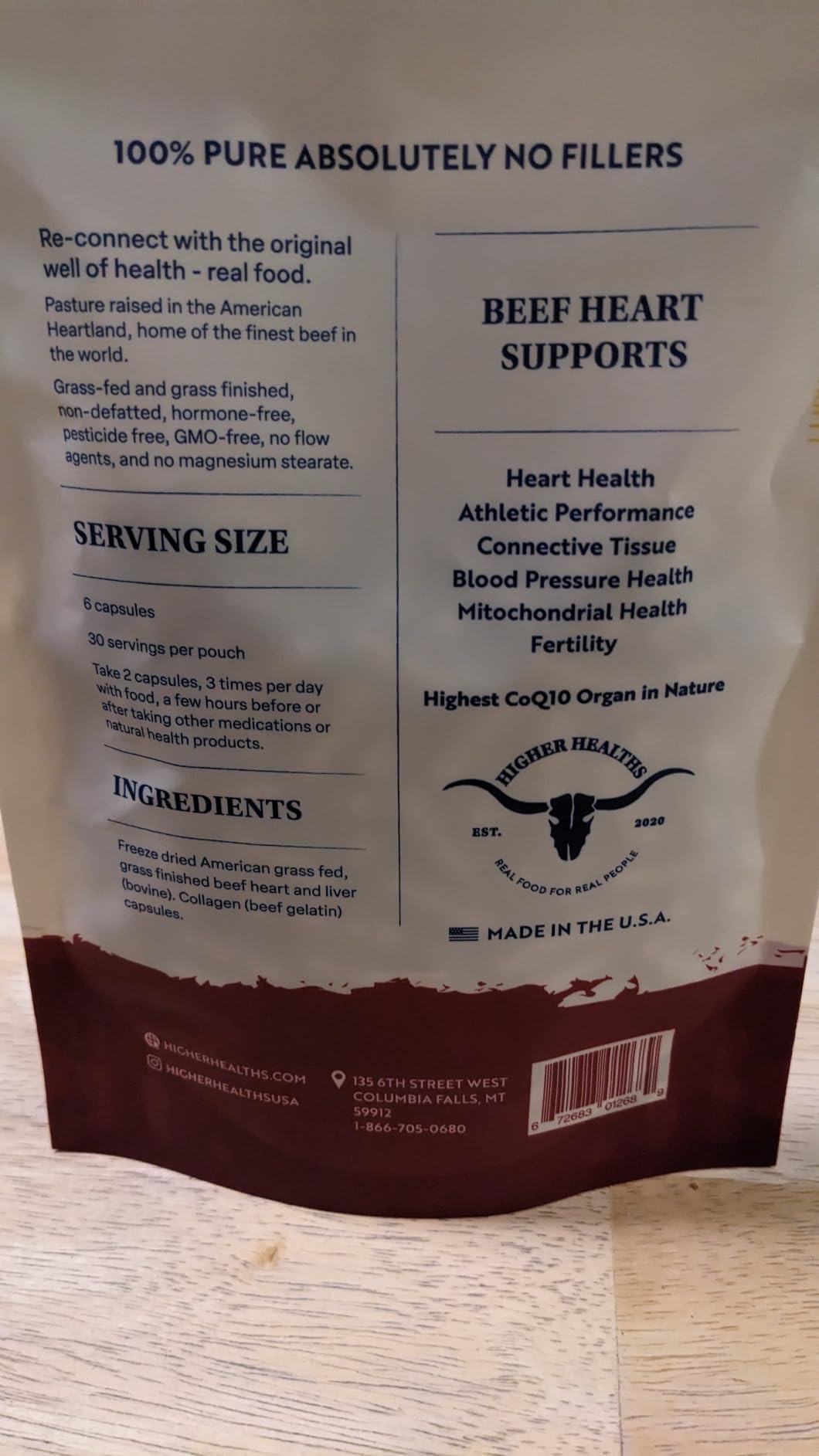 100% Beef Heart Supplement - 180 Count, Freeze Dried, Grass Fed Beef Organs Supplement for Women & Men with Omega-3S & CoQ10 - Non-GMO, No Fillers & No Additives - Real Food Sourced & Made in USA customer photo 1
