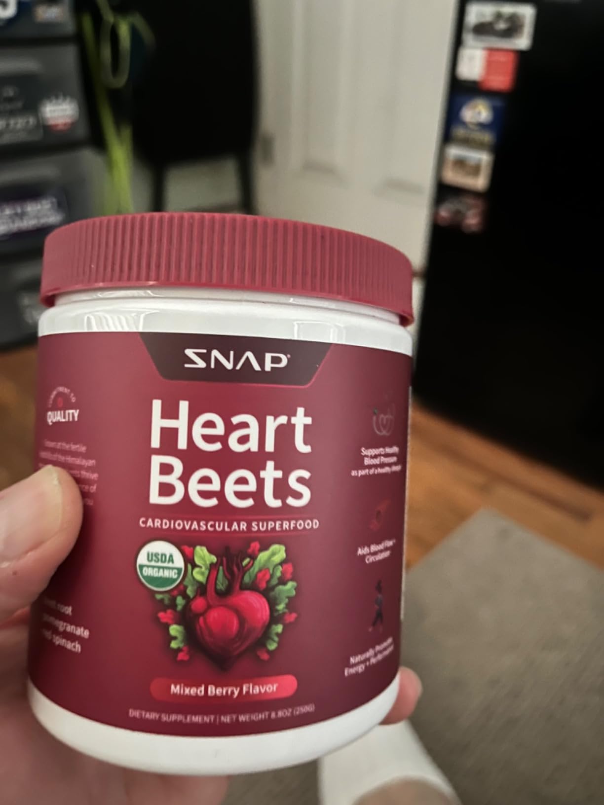 Snap Supplements Heart Beets, Organic Beet Root Powder, Cardiovascular Support Supplement for Men & Women, Beets, Pomegranate, B Vitamins & Red Spinach, Heart Health Support, 30 Servings, Mixed Berry customer photo 2