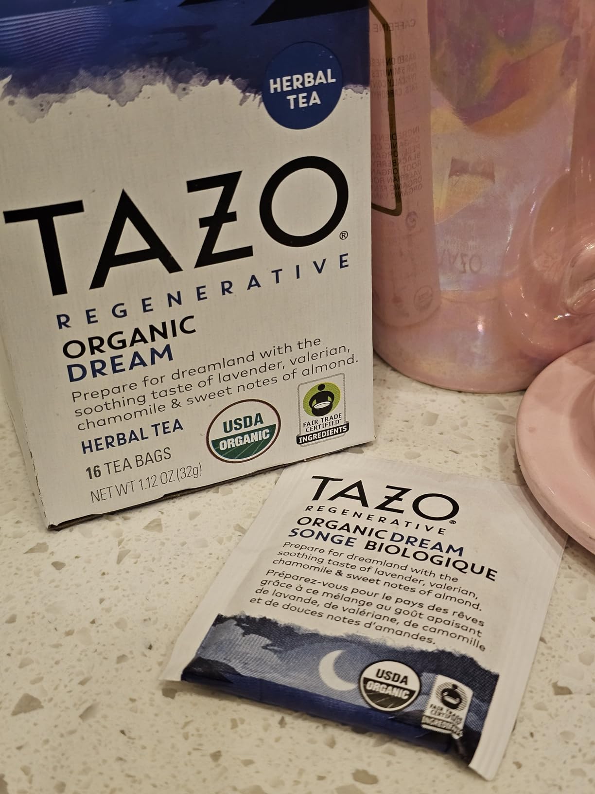 TAZO Organic DREAM Herbal Tea Bags, Caffeine-Free Bedtime Tea, Relaxing Chamomile and Lavender Blend, 16 Total Tea Bags customer photo 2