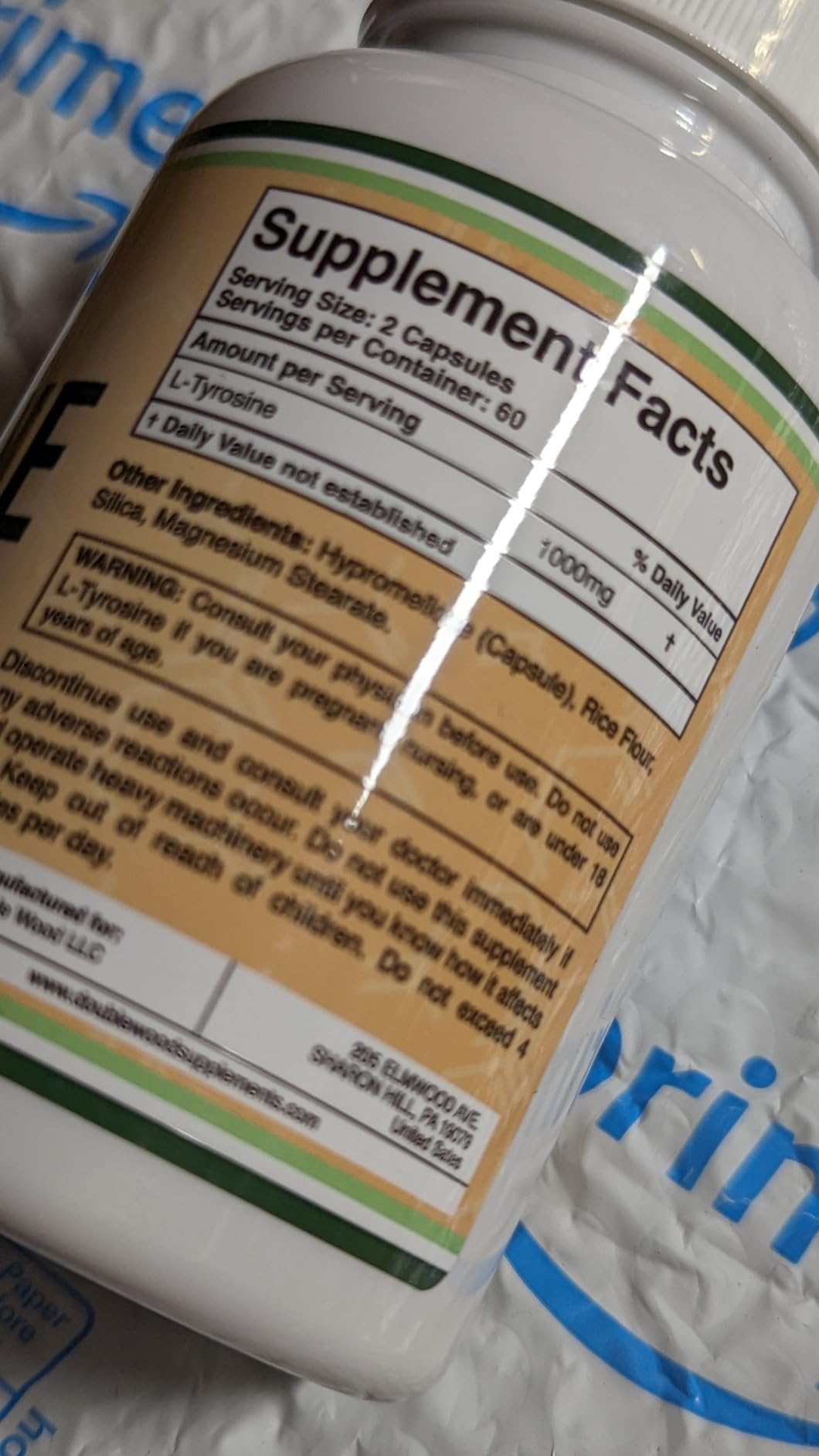 L-Tyrosine 1,000mg per Serving, 120 Veggie Capsules - Amino Acid, Vegan Safe, Non-GMO by Double Wood customer photo 2