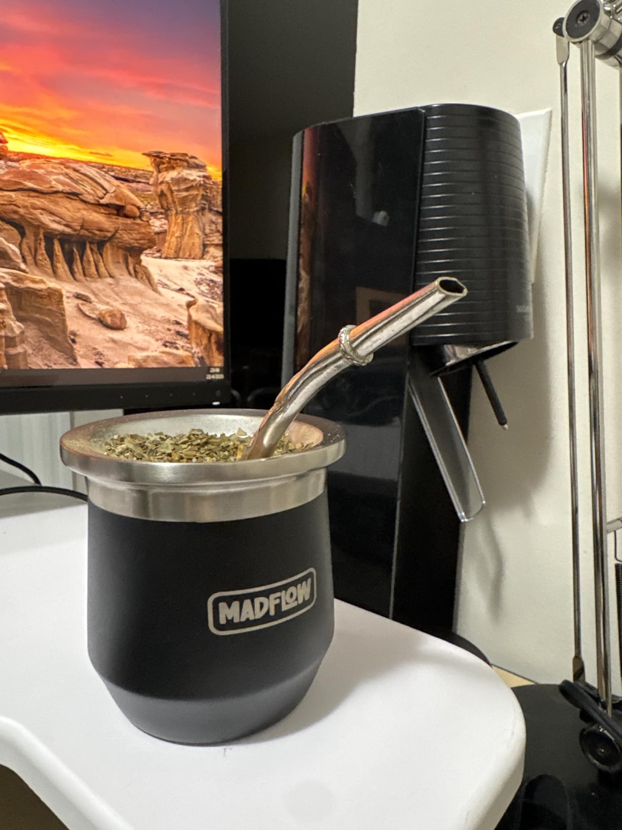 MADFLOW Yerba Mate Cup. Stainless Steel Mate Cup with 2 Bombillas. Double Wall Vacuum Insulated Yerba Mate Gourd. Unique Mate Cup And Bombilla Set customer photo 1