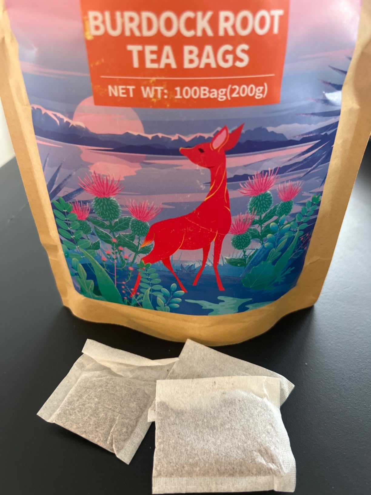 WT WEETEE Burdock Root Tea Bags, Made with 100% Pure Burdock Root, Rich in Antioxidants, Naturally Caffeine-free Herbal Tea, 100 Count customer photo 1
