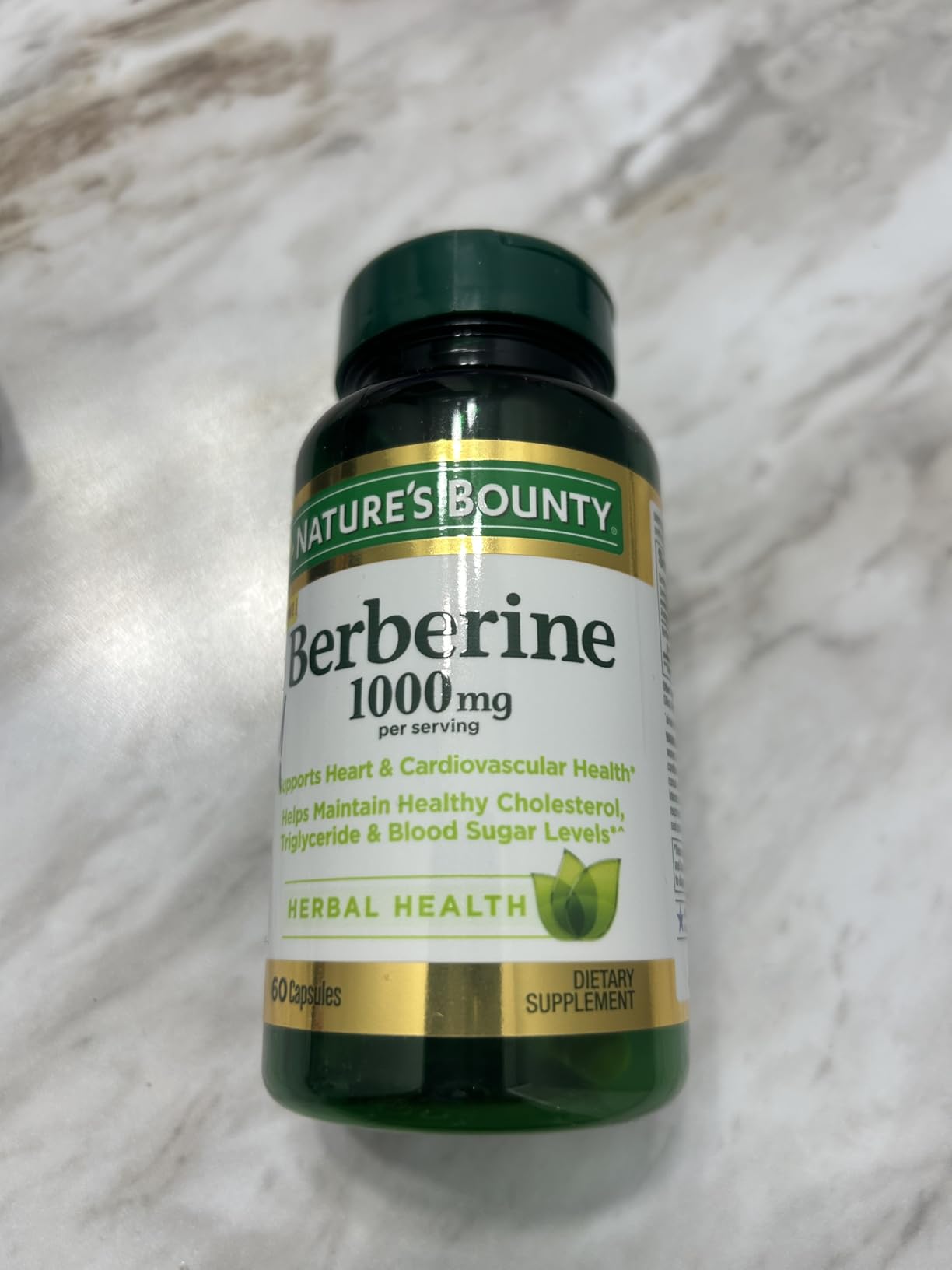 Nature's Bounty Berberine 1000mg Capsules, Supports Heart Health, Cholesterol & Blood Sugar Levels in a Normal Range, Non-GMO Supplement, 60 Count customer photo 2