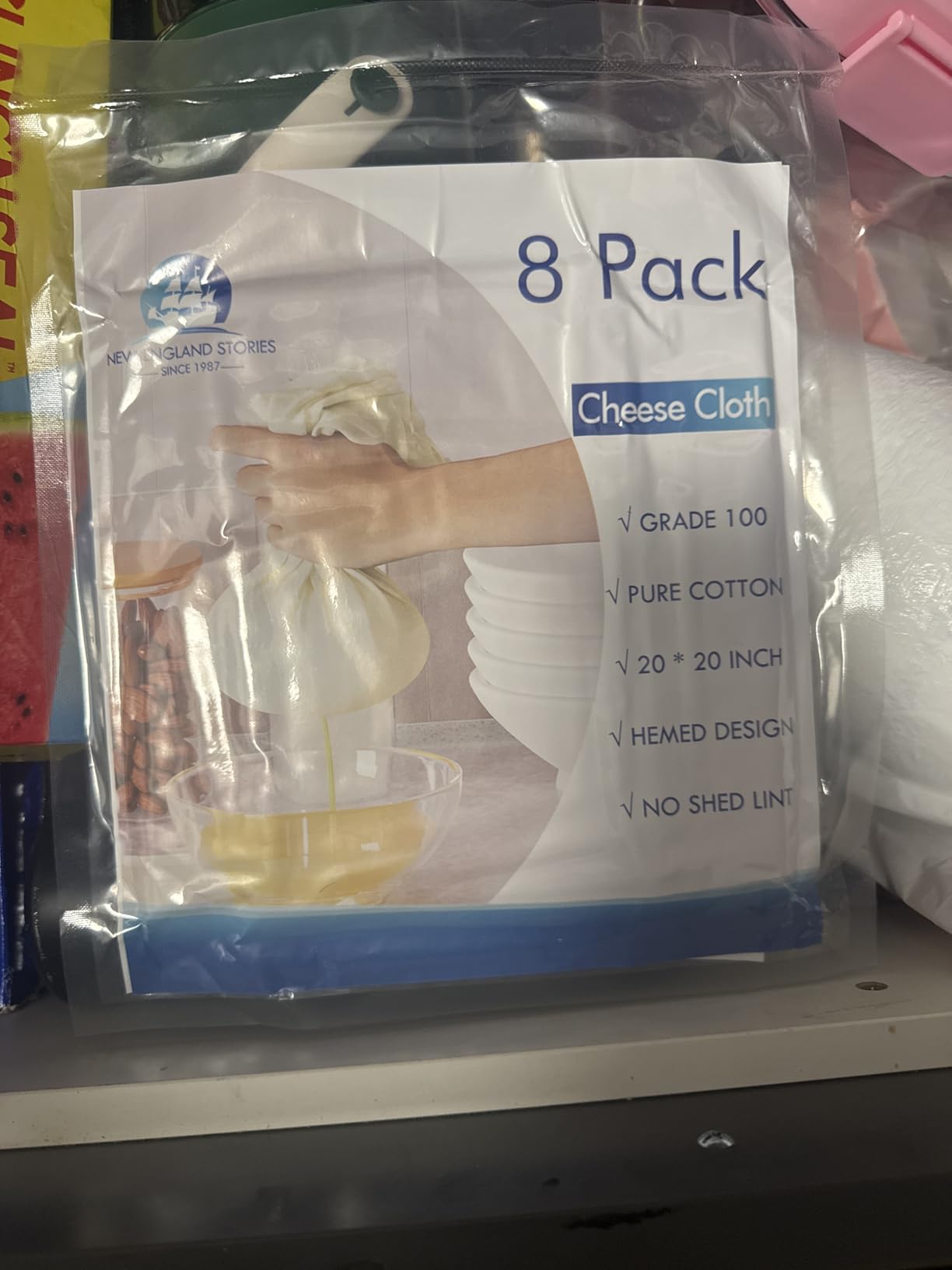 3 PCS Reusable Cheesecloth Bag & Nut Milk Bags, Grade 100, 14x14 Inch Hemmed Cheese Cloth for Straining Craft, 100% Cotton Unbleached Cloth Strainer for Cooking, Baking, Juicing, Cheese Making customer photo 2