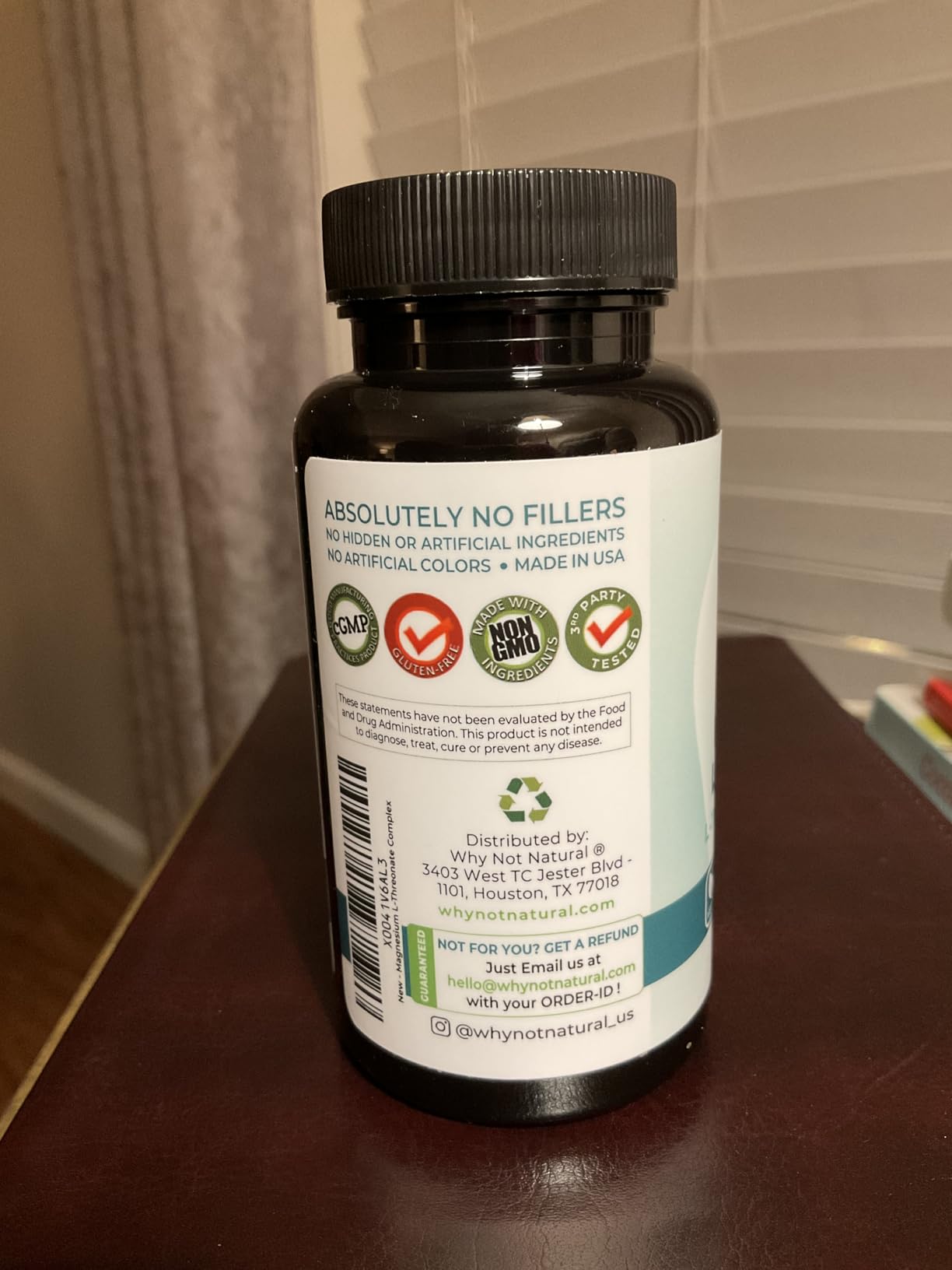Magnesium L-Threonate Complex with Apigenin and L-theanine, 90 Capsules, Patented Magtein Supplement customer photo 1