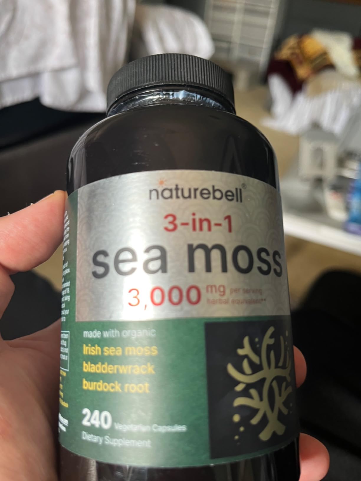 NatureBell 3-in-1 Sea Moss - 240 Vegetarian Capsules - Sea Moss Complex with Organic Bladderwrack & Organic Burdock Root - Healthy Digestion, Vitality & Immune Support customer photo 2