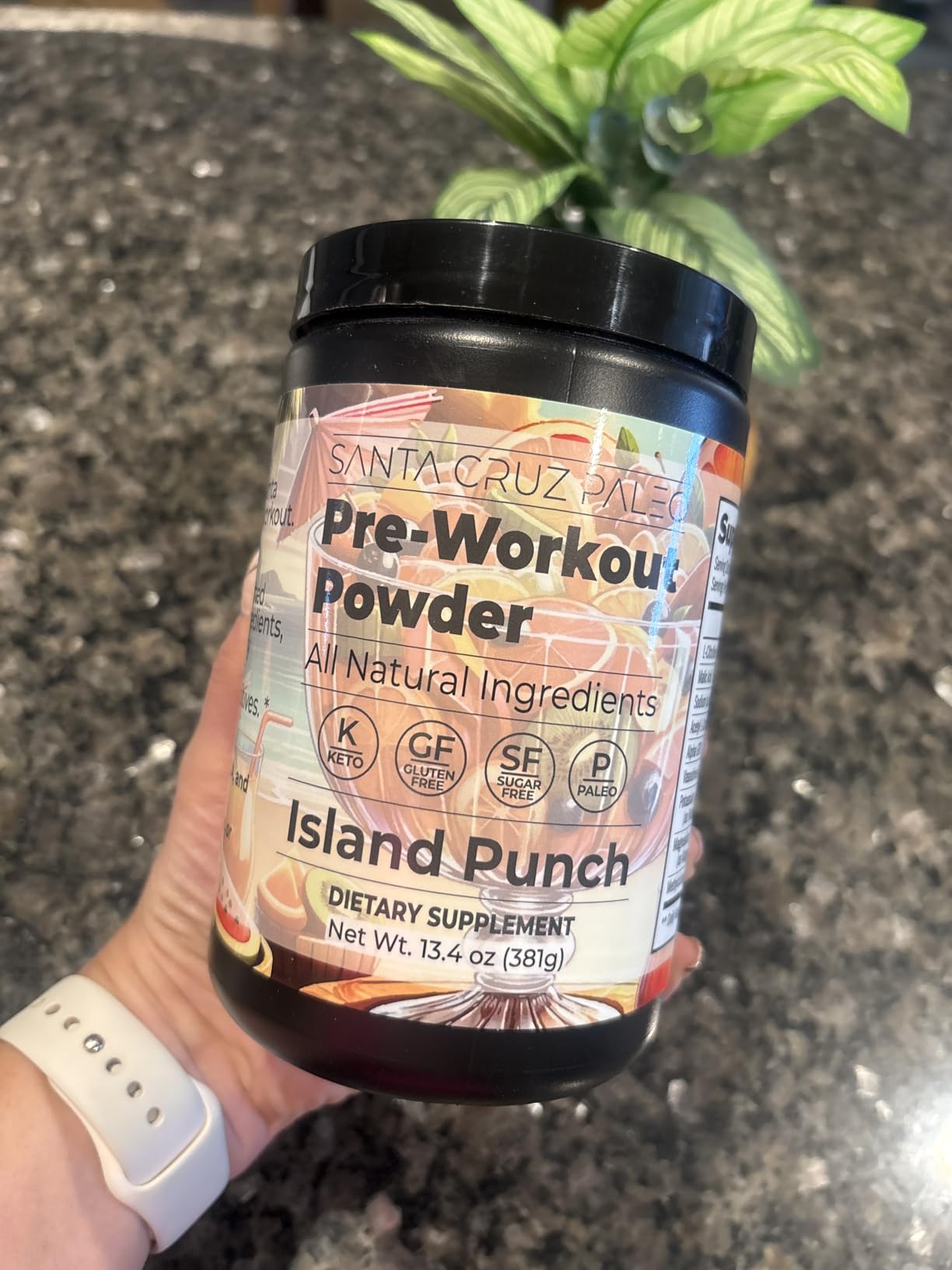 Santa Cruz Paleo Pre Workout Powder Electrolytes, Magnesium, Potassium, Sea Salt & L Citrulline, Caffeine & Sugar Free Preworkout Drink Mix for Energy & Hydration, Island Punch Flavor, 30 Servings customer photo 1