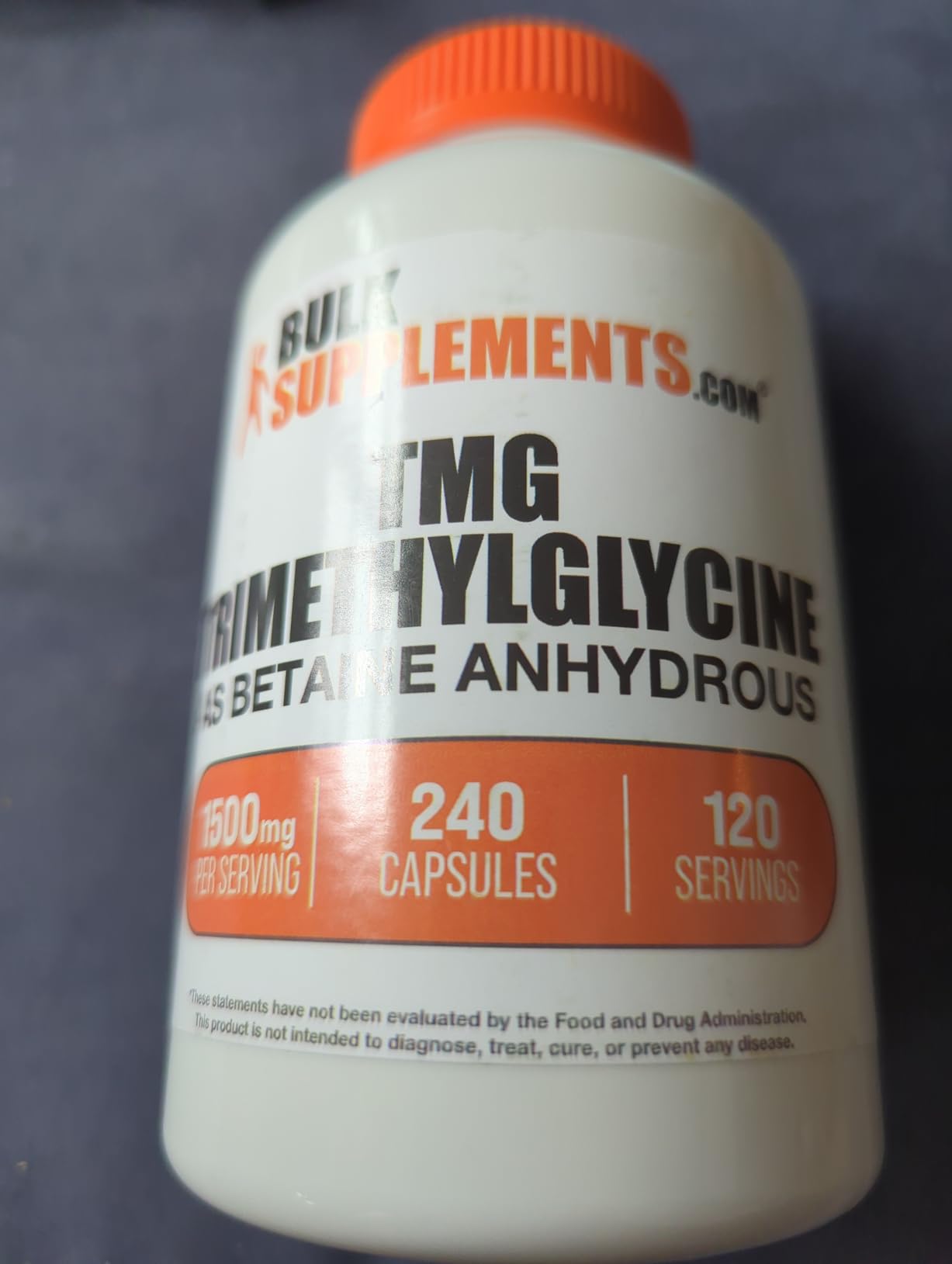 BulkSupplements.com TMG Capsules - Trimethylglycine as Betaine Anhydrous, TMG Supplement - Gluten Free, 2 Capsules per Serving (1500mg), 240 Count (Pack of 1) customer photo 2