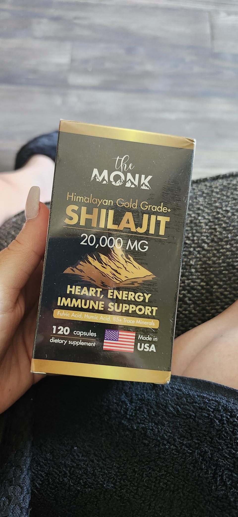 Organic Shilajit with Fulvic Acid, Humic Acid, 85+ Minerals- Gold Grade Plus - Same as Resin - Energy, Stamina, Brain Support - 120 Capsules - Made in The USA customer photo 1