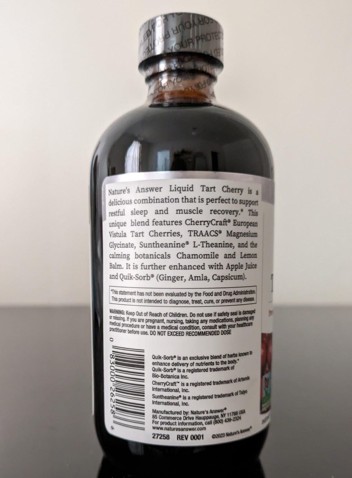 Nature's Answer Tart Cherry 8 Ounce Liquid | Promotes Recovery & Sleep | Rich in Anthocyanins | Non GMO | Gluten Free | Vegan customer photo 1