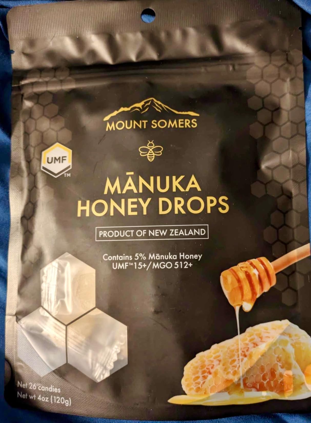 Mount Somers UMF 15+ Manuka Honey Drops - 26pcs Soothing Throat Lozenges from New Zealand, Natural Relief for Sore Throats customer photo 1