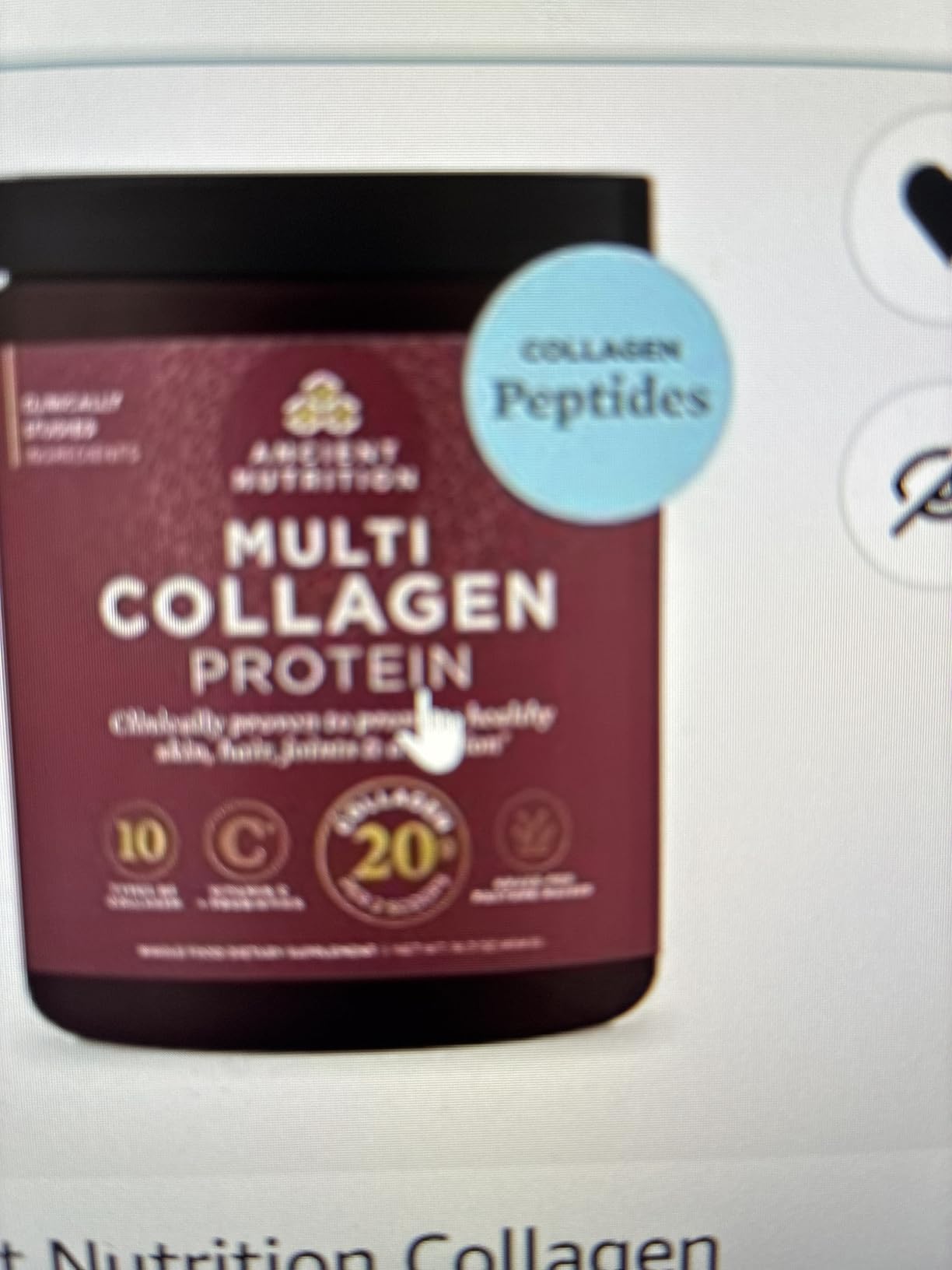 Ancient Nutrition Collagen Peptides Powder, Multi Collagen Protein, Women & Men, Vitamin C, Probiotics, Hydrolyzed Collagen, Supports Skin, Joints, Gut Health, Unflavored, 40 Servings customer photo 2