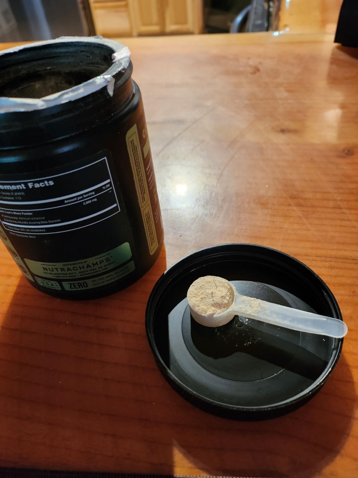 NutraChamps Organic Lions Mane Powder - 2000mg Powerful Nootropic for Memory, Focus, Immune Support - Vegan Lion's Mane Mushroom Powder Supplement with Naturally Occurring Beta-Glucans - 8oz customer photo 1
