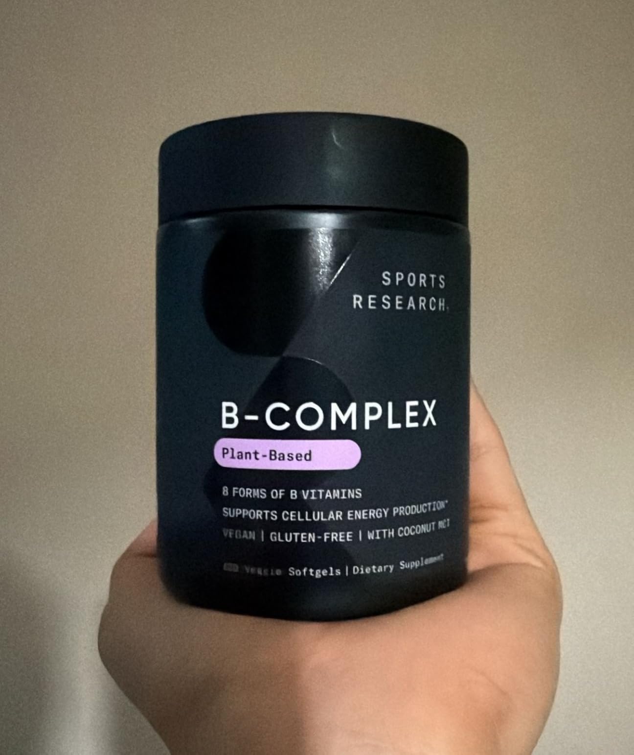 Sports Research Vitamin B-Complex - Full Spectrum of B Vitamins with Methylated B12 & Folate - Gluten Free - Plant-Based - Non-GMO - Vegan-Friendly Formula - 120 Veggie Softgels customer photo 1