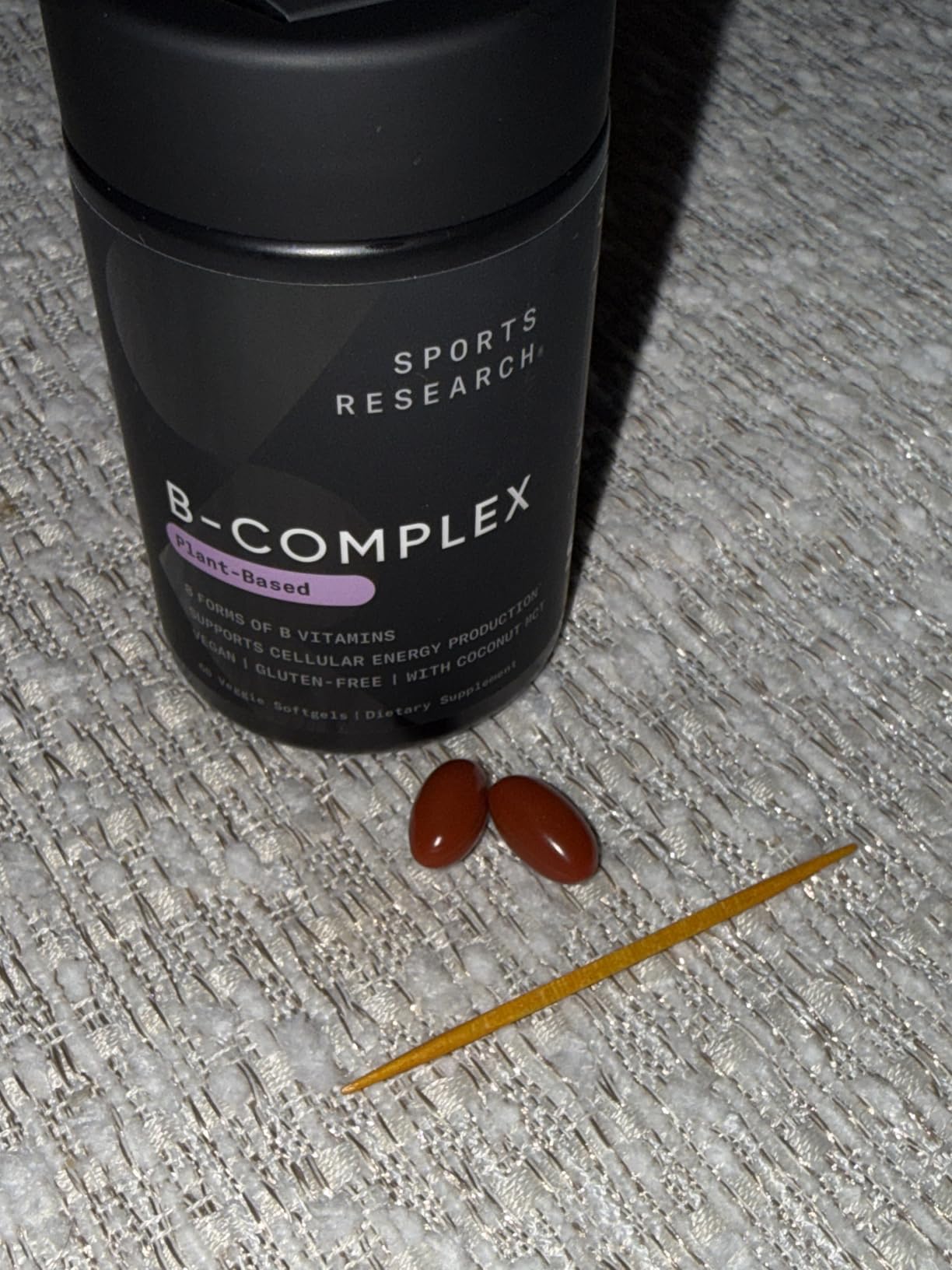Sports Research Vitamin B-Complex - Full Spectrum of B Vitamins with Methylated B12 & Folate - Gluten Free - Plant-Based - Non-GMO - Vegan-Friendly Formula - 120 Veggie Softgels customer photo 2