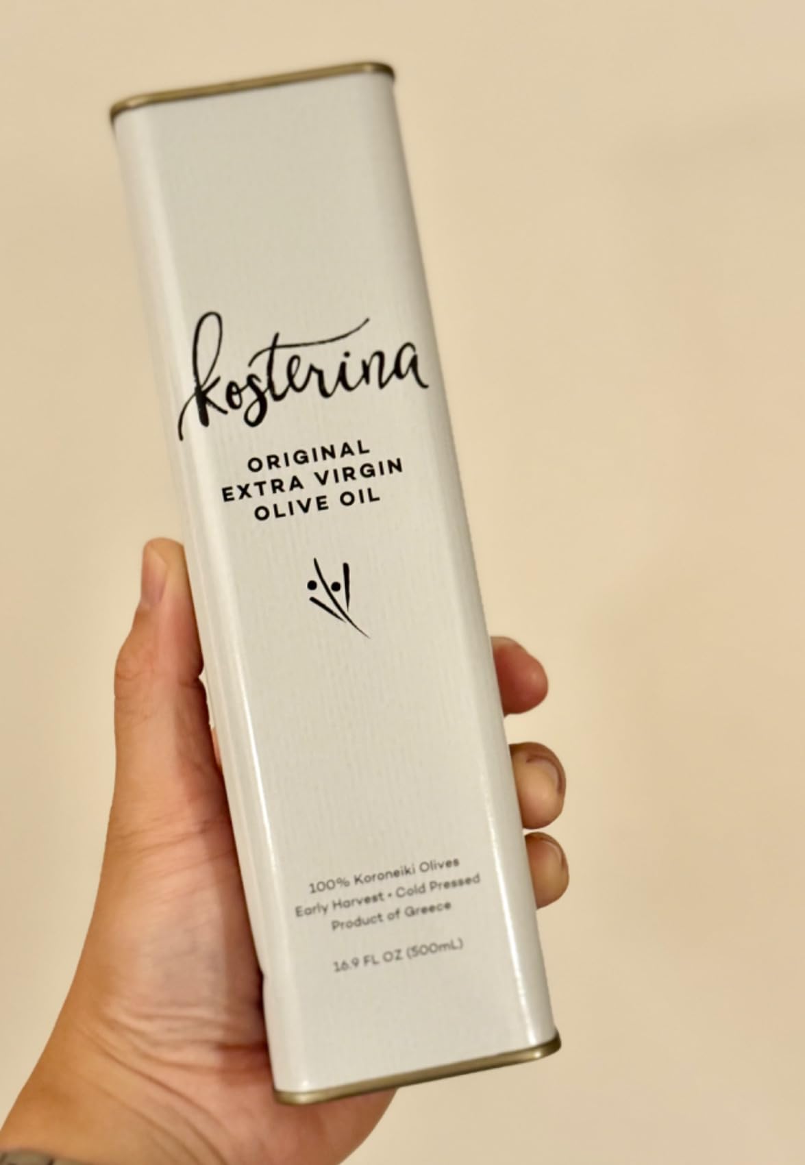 Kosterina - Original Extra Virgin Olive Oil, Cold-Pressed Greek EVOO, 2022/23 Early Harvest, Made with Koroneiki Olives, Natural Superfood, Polyphenol Rich, High Antioxidants, Tin | 16.9oz (500ml) customer photo 2