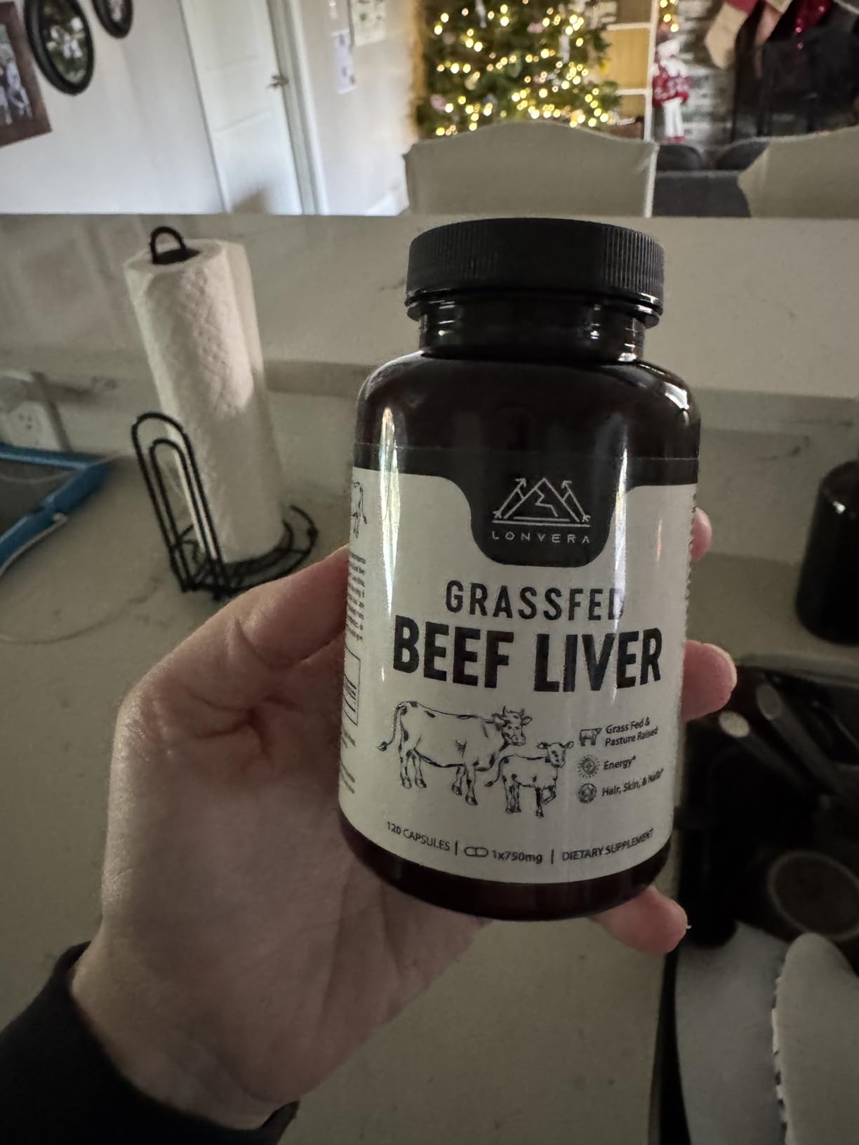 Lonvera Grass Fed Beef Liver Capsules for Women and Men - 3000mg Freeze Dried Desiccated Organs - Nutrient Source for Joints, Bones, Hair, Skin, Nails & Daily Energy - 120 Pasture-Raised Capsules customer photo 2