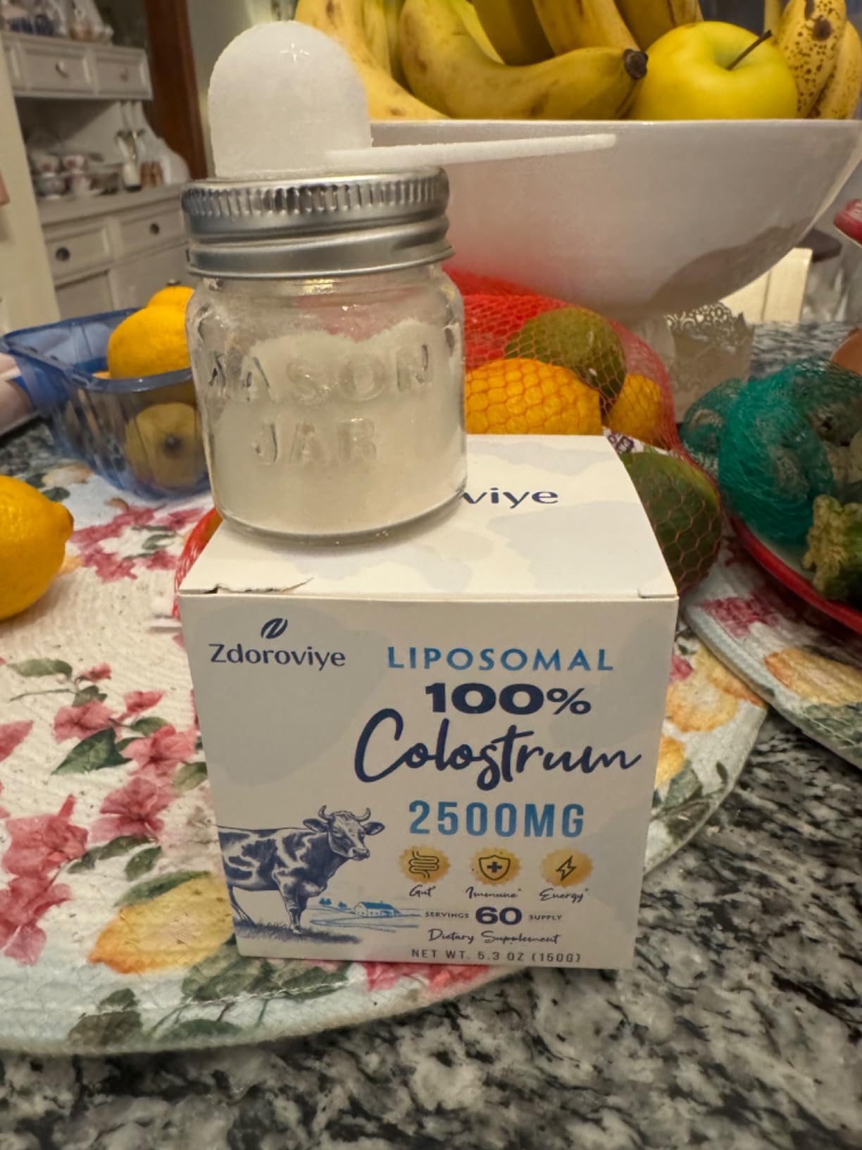 Zdoroviye Liposomal Bovine Colostrum Powder Supplement 2500 mg, Higher Absorption Than Regular Bovine Colostrum (60 Servings) customer photo 1