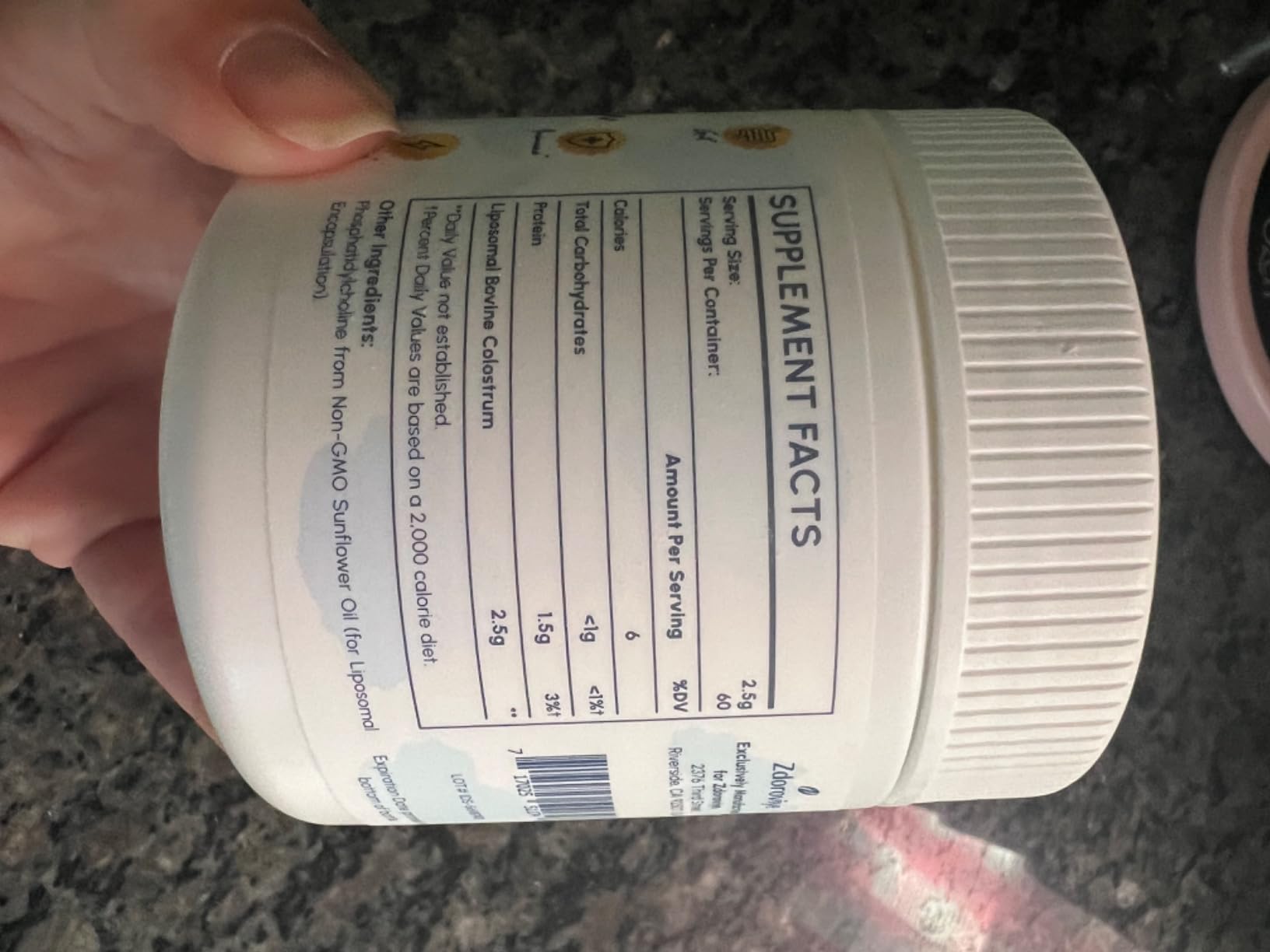 Zdoroviye Liposomal Bovine Colostrum Powder Supplement 2500 mg, Higher Absorption Than Regular Bovine Colostrum (60 Servings) customer photo 2