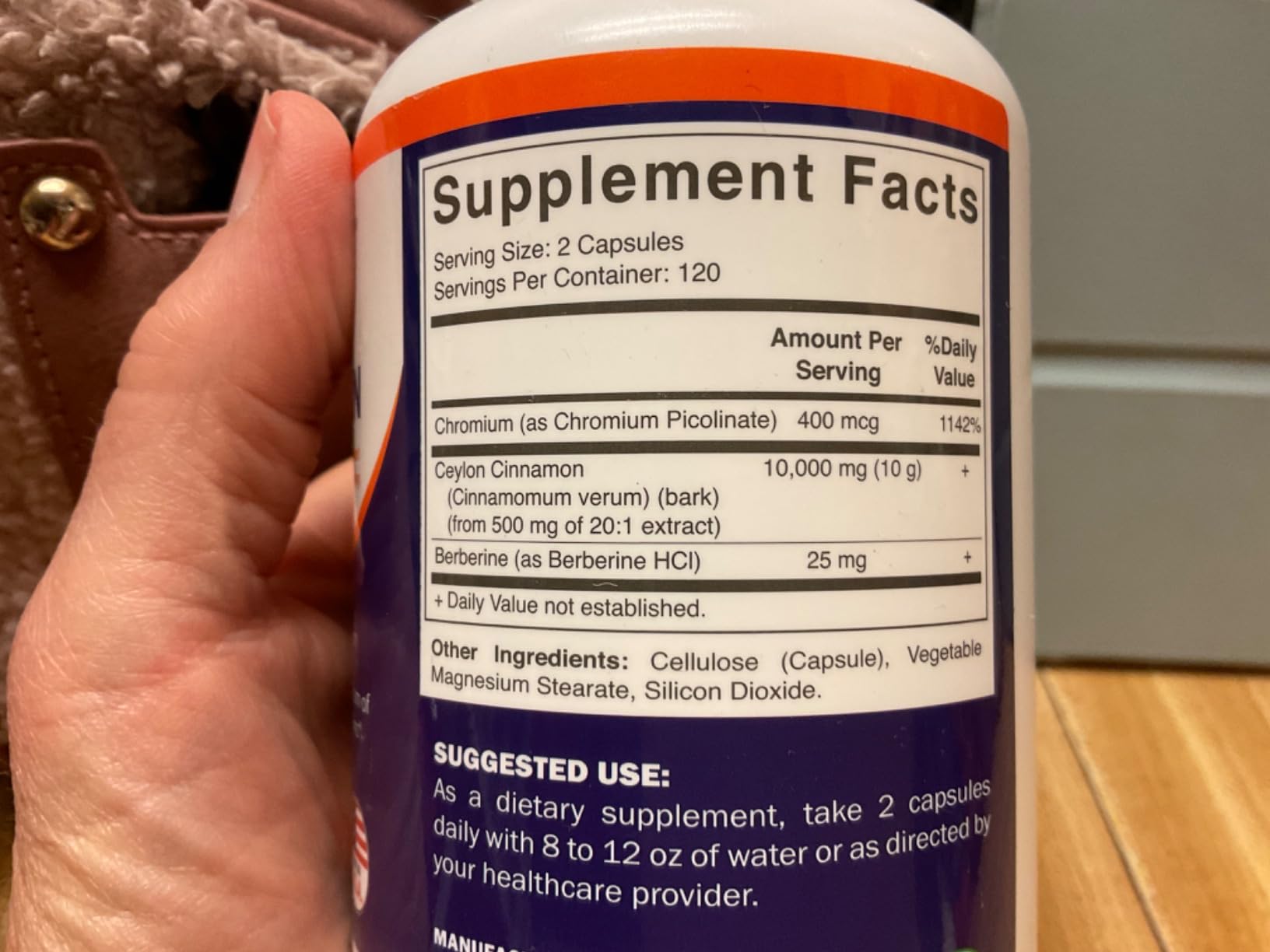 Vitamatic Ceylon Cinnamon & Berberine with Chromium - Plant-Based Botanical Extract - Vegetable Capsules - Non-GMO, Gluten-Free - Concentrated Herbal Supplement - 240 Capsules customer photo 1
