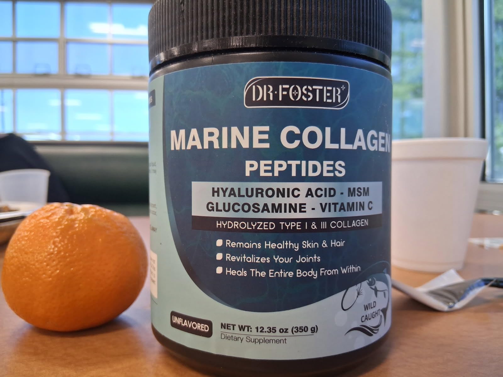 DRFOSTER Marine Collagen Peptides Powder for Joint Support, Hydrolyzed Type I & III Fish Collagen with MSM + GC, Hyaluronic Acid & Vitamin C for Skin, Hair & Nails, Wild-Caught Fish, 35 Servings customer photo 1