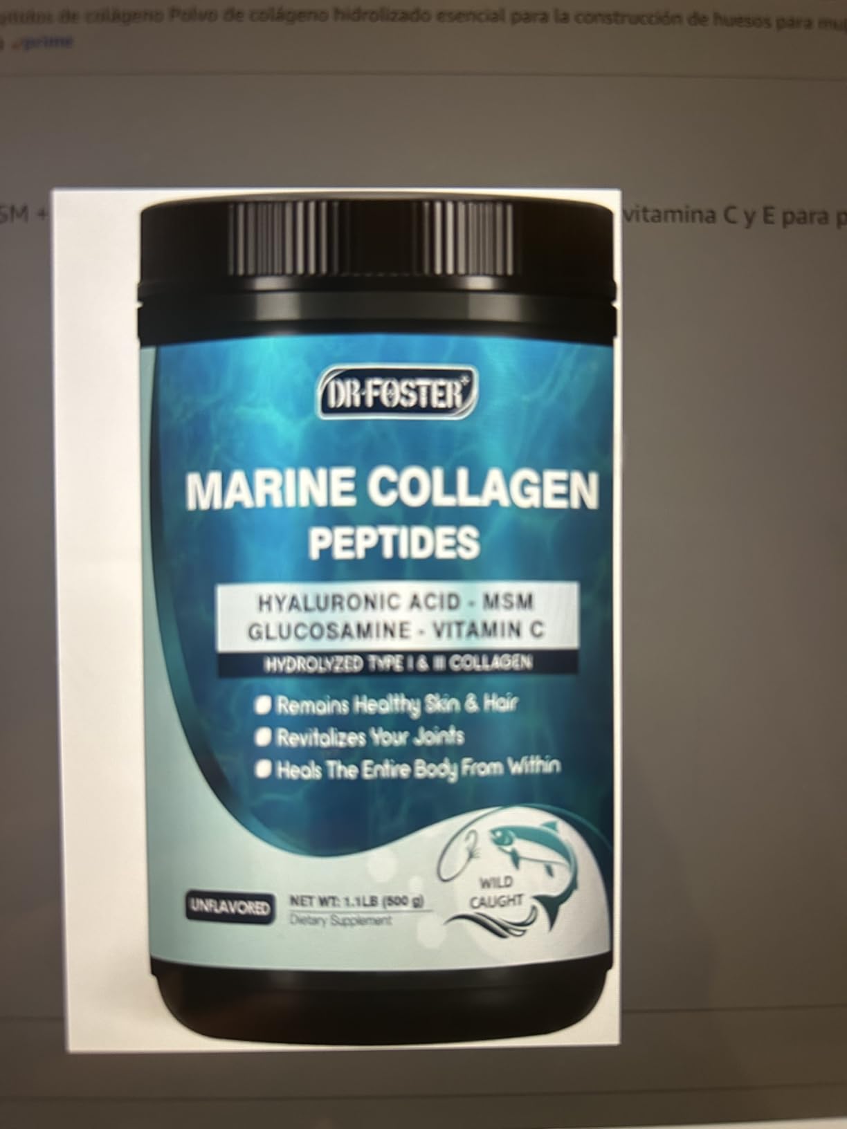 DRFOSTER Marine Collagen Peptides Powder for Joint Support, Hydrolyzed Type I & III Fish Collagen with MSM + GC, Hyaluronic Acid & Vitamin C for Skin, Hair & Nails, Wild-Caught Fish, 35 Servings customer photo 2