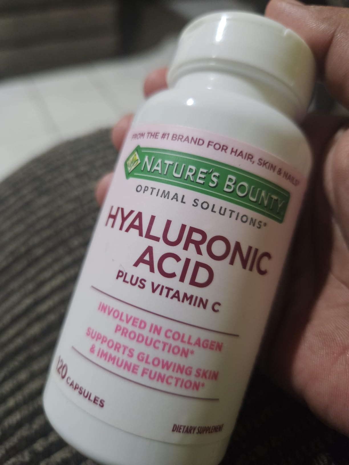 Nature's Bounty Vitamin C and Hyaluronic Acid Supplement, Supports Glowing Skin, Immune Function & Collagen Production, 120 Capsules - 60 Day Supply, Optimal Solutions Supplements for Skin Health customer photo 2