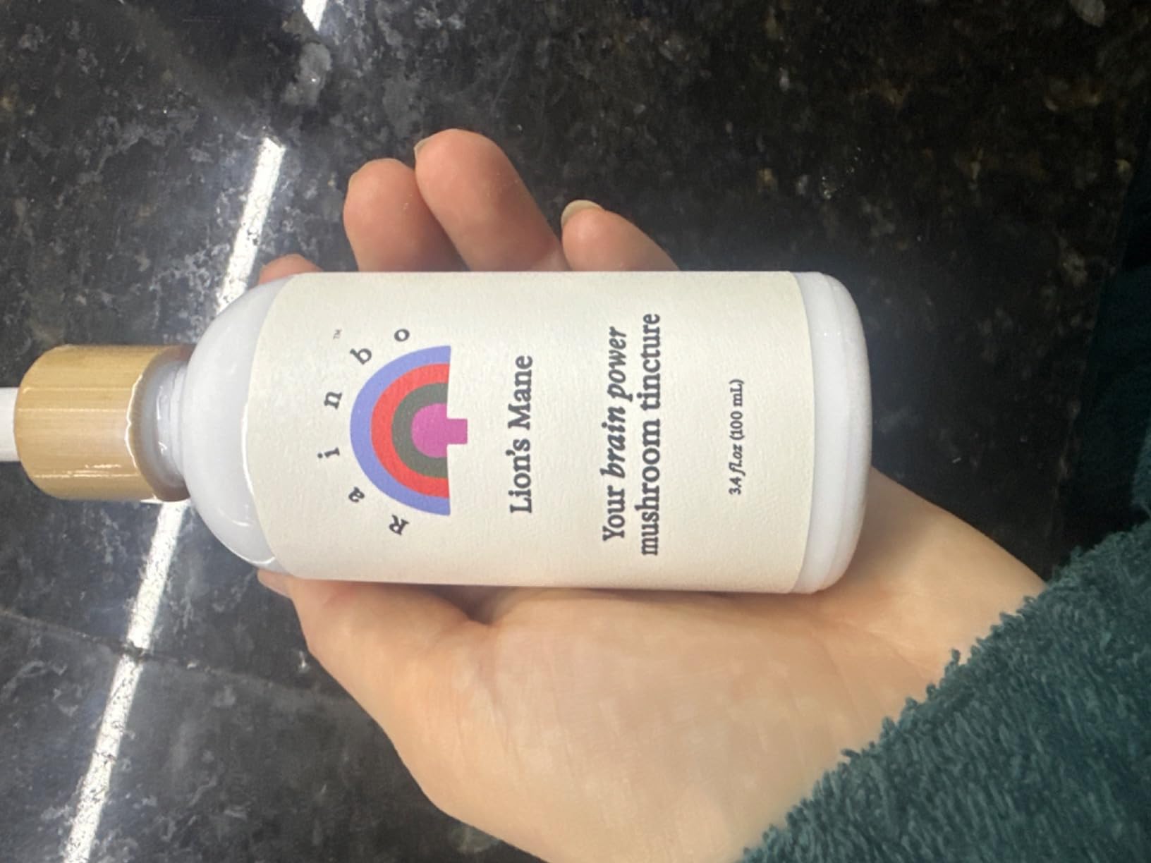 Rainbo - Lion's Mane Mushroom Tincture - Dual Extract Mushroom Supplement - Brain Support, Focus, Memory, Liquid Lion's Mane Supplement, Vegan, Non GMO, 3.4 fl oz customer photo 2