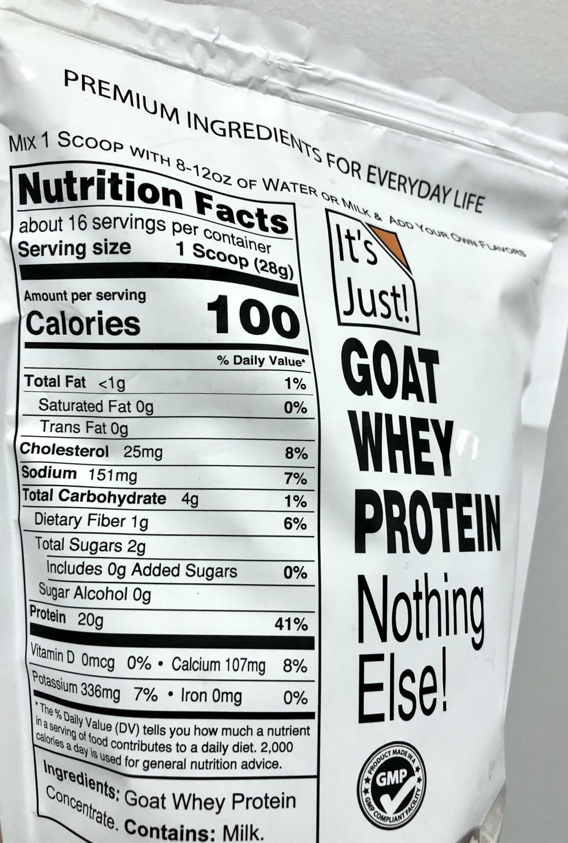 It's Just! - Goat Whey Protein Concentrate, Made in USA, Pasture Raised, Whey from Goat Milk, One Ingredient customer photo 1