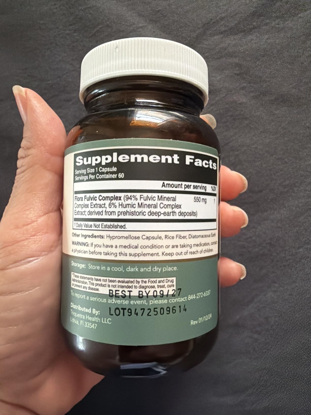 Flora Fulvic | Fulvic Acid + Humic Acid Complex - 550 mg | Mined in Utah, Prehistoric Deep Earth Extract | Immunity, Gut, Digestion - Natural Trace Mineral Complex, Fulvic Acid Supplement - 60 Capsules customer photo 2